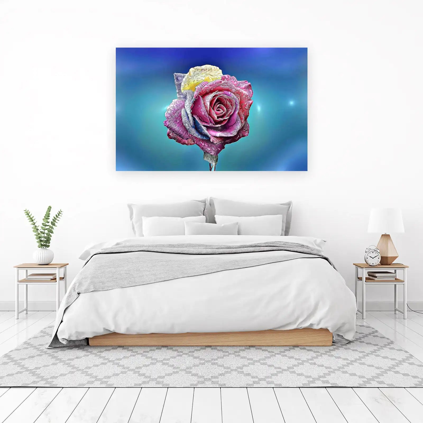 Vibrant Multi-Color Rose Wall Art for Home Decor