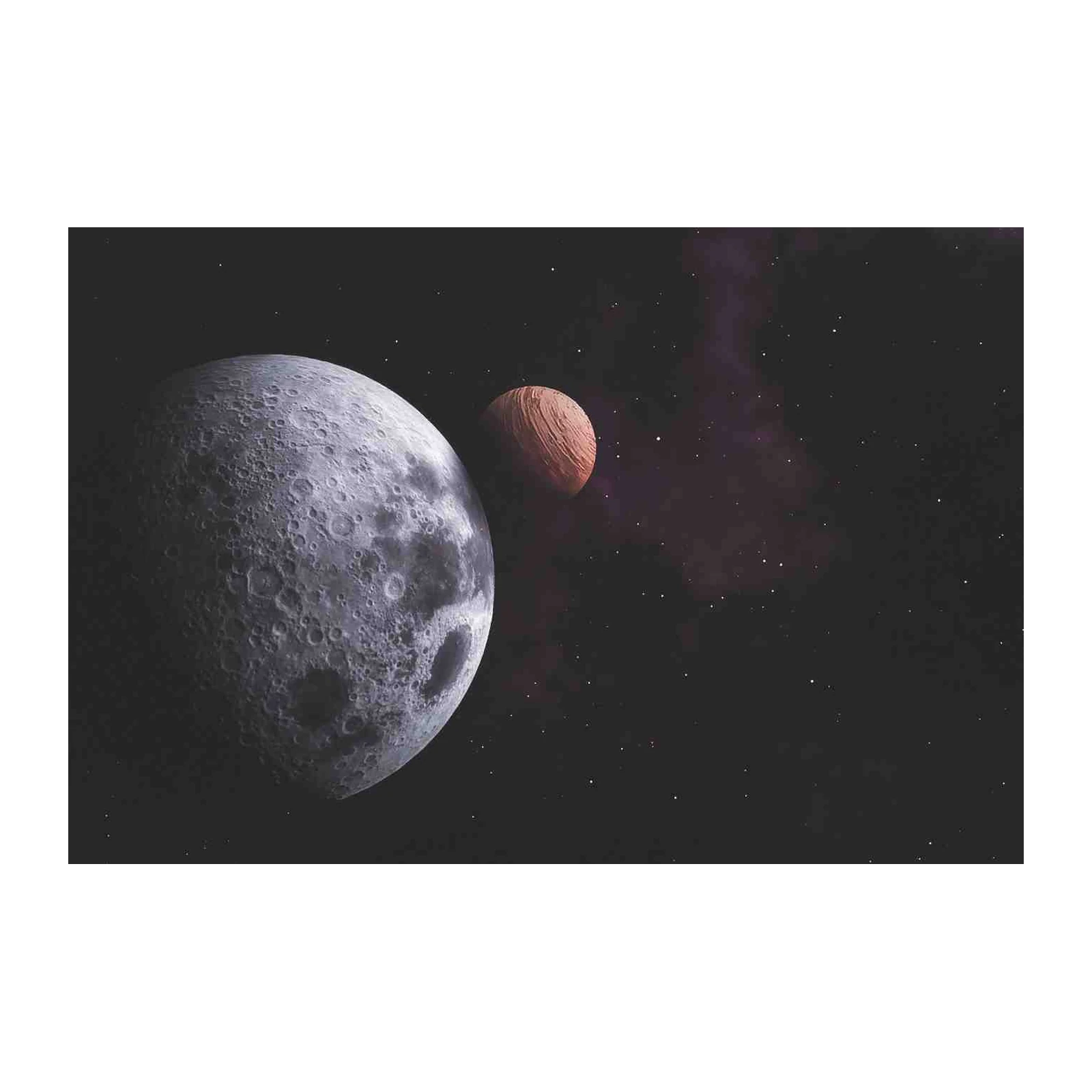 Cosmic Duo: Moon & Mars Wall Art