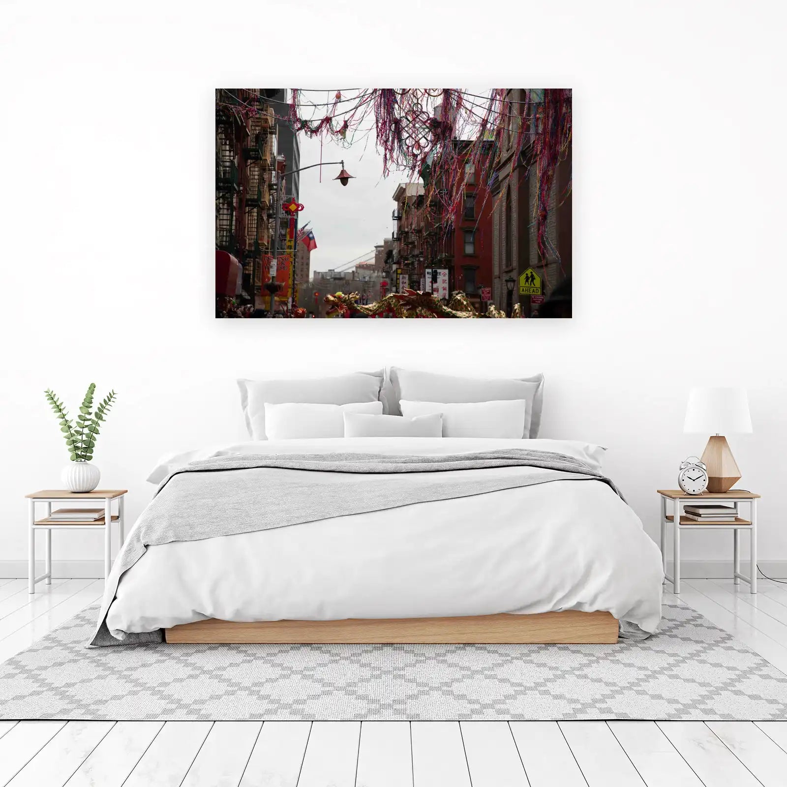 Vibrant Chinatown Festival Street Scene Wall Art