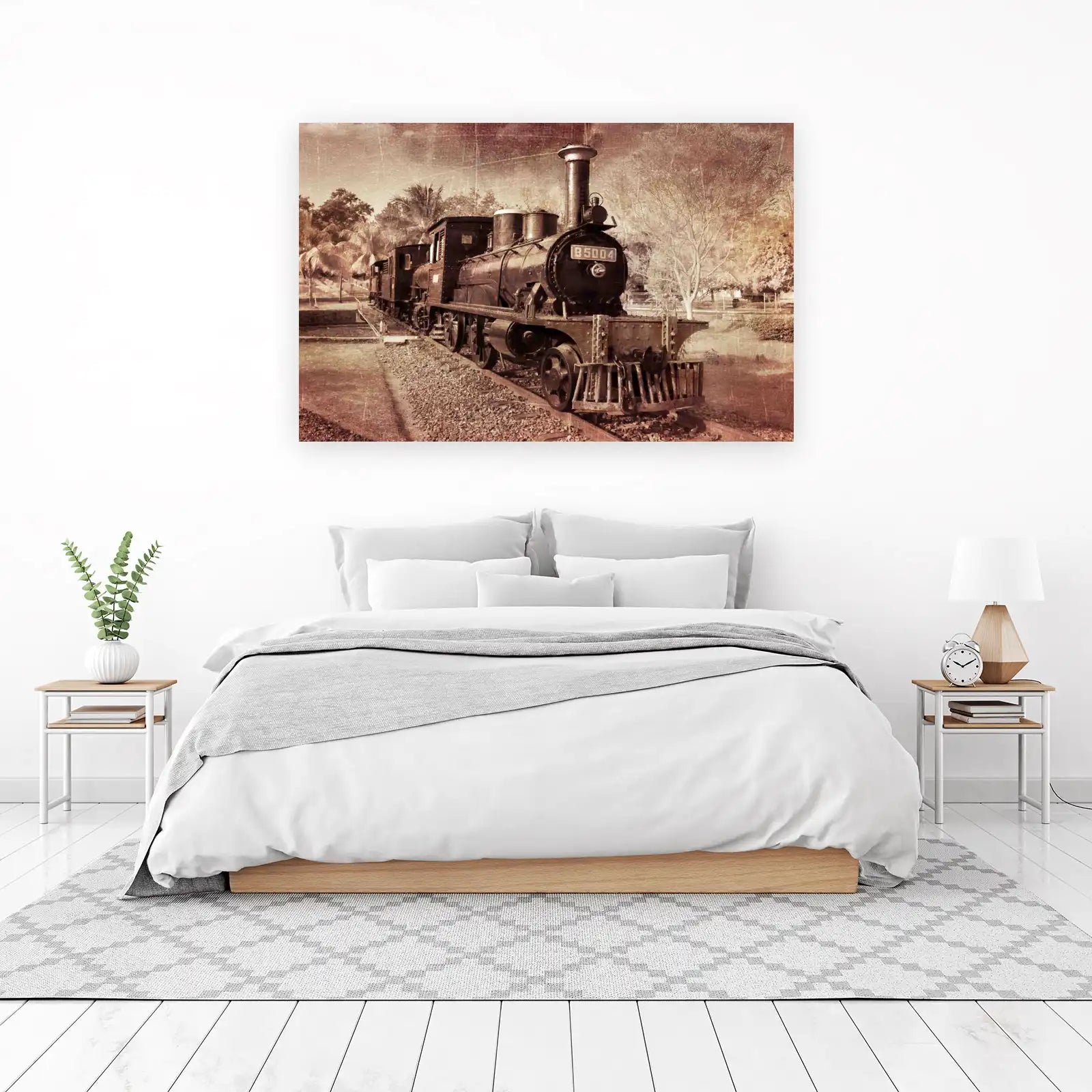 Vintage Steam Train Art Wall Art