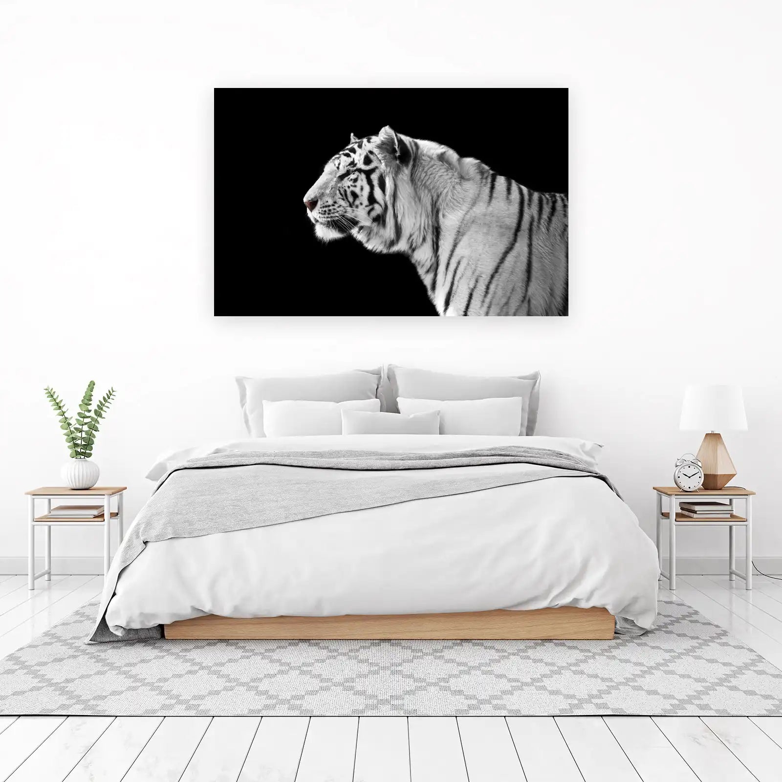 Majestic White Tiger Profile Wall Art