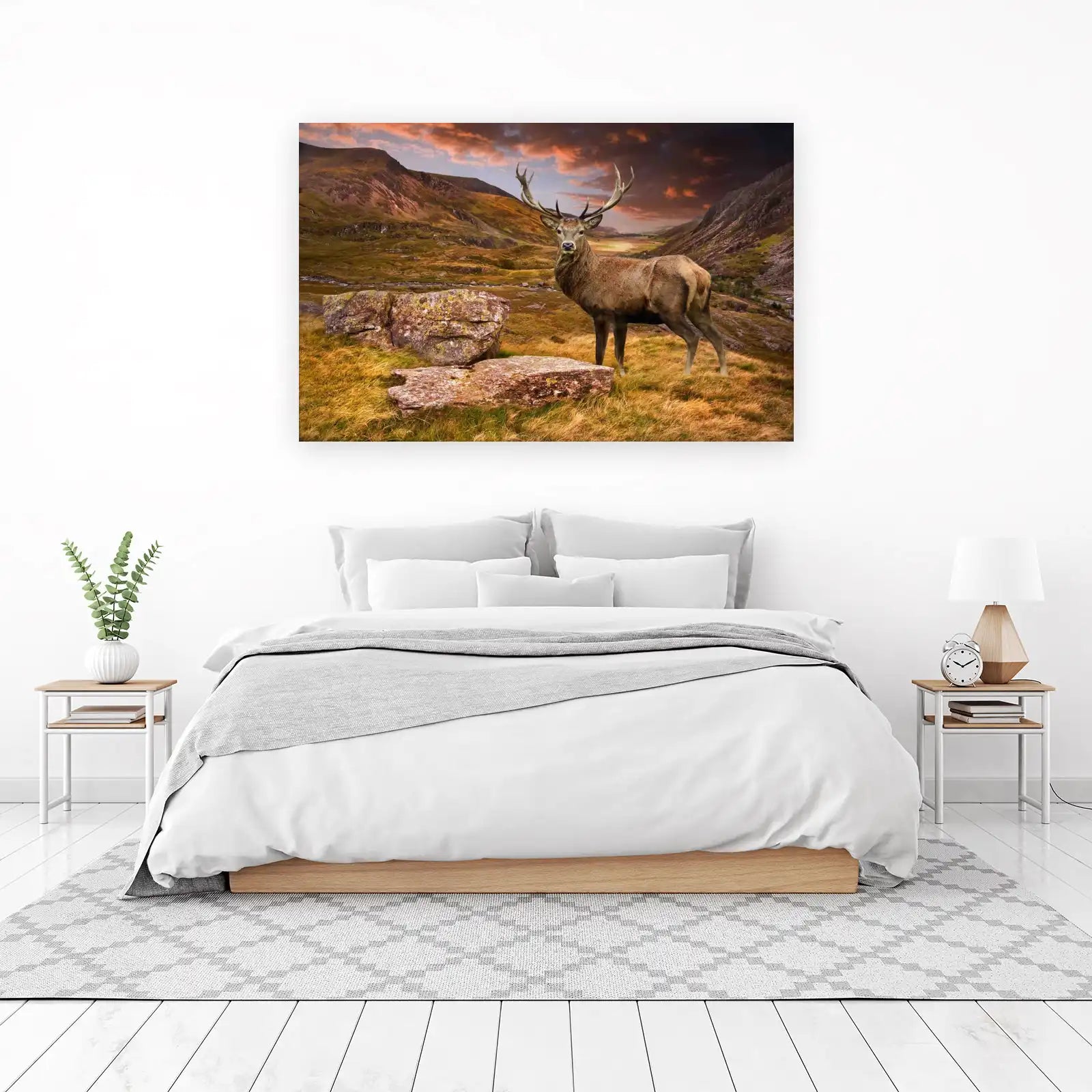 Majestic Stag Highland Landscape Wall Art