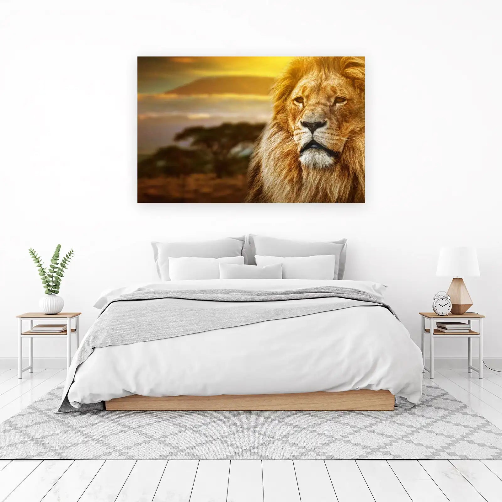 Majestic Lion Sunset Wildlife Wall Art