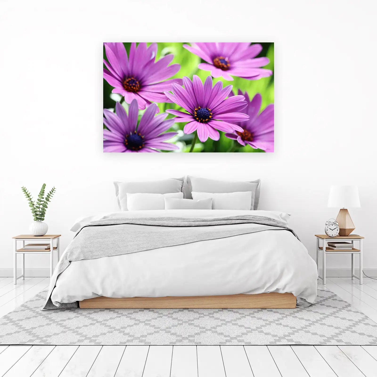 Vibrant Purple Daisy Garden Wall Art