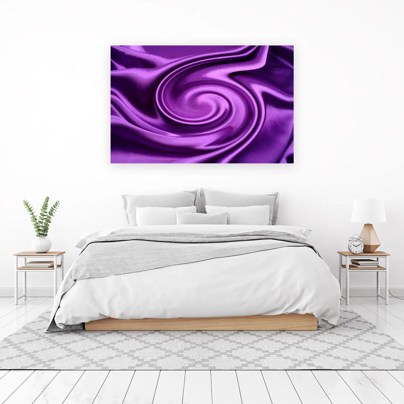 Purple Swirl Silk Texture Wall Art
