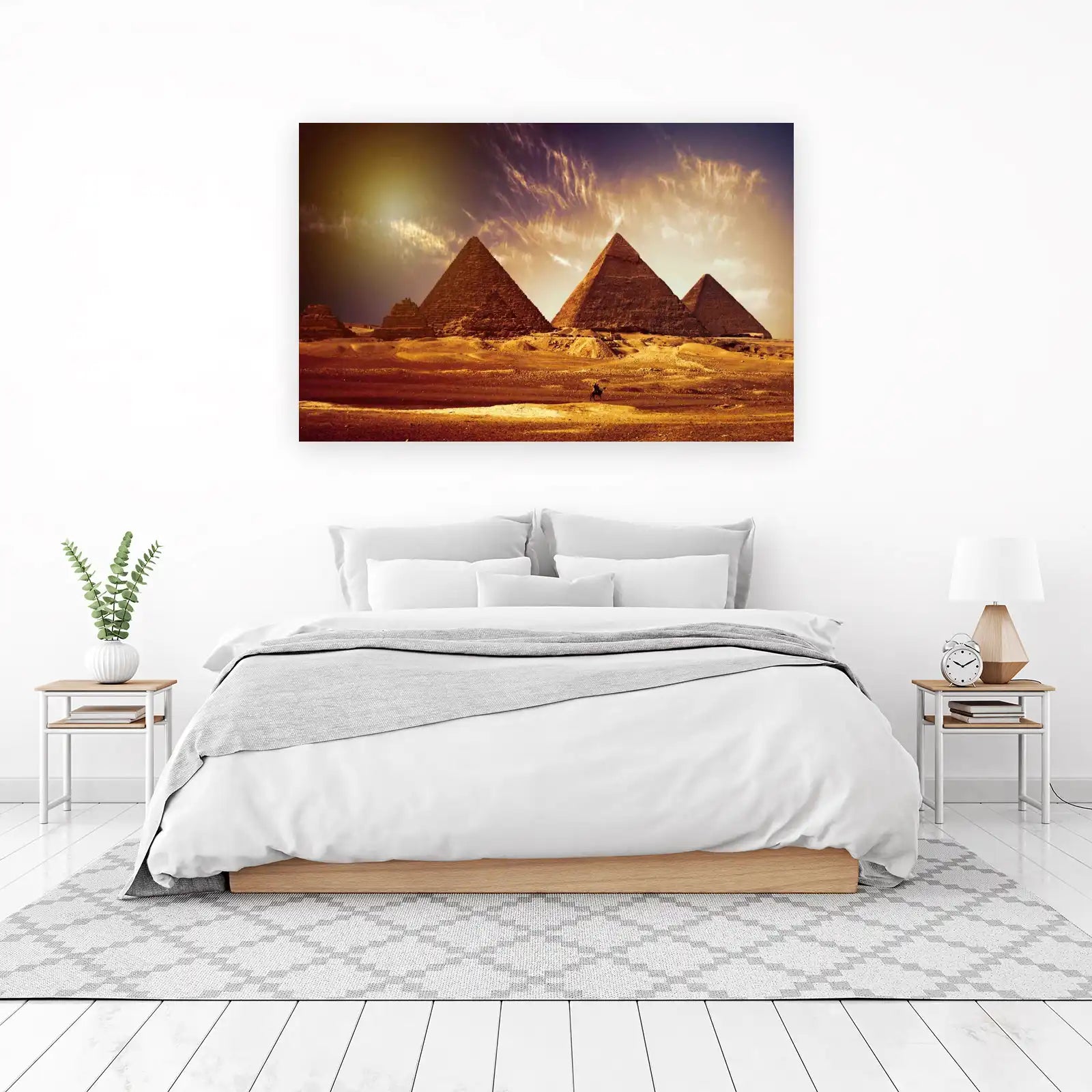 Majestic Egyptian Pyramids Desert Camel Wall Art