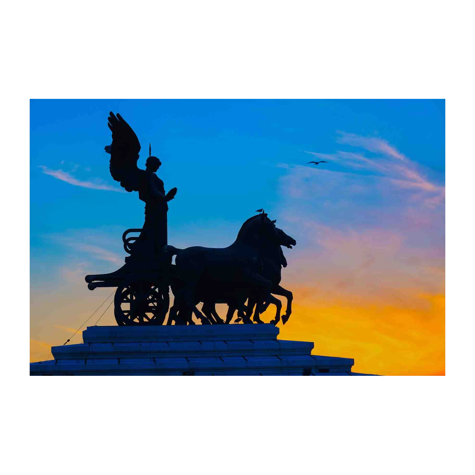 Majestic Victory Quadriga Sunset Wall Art