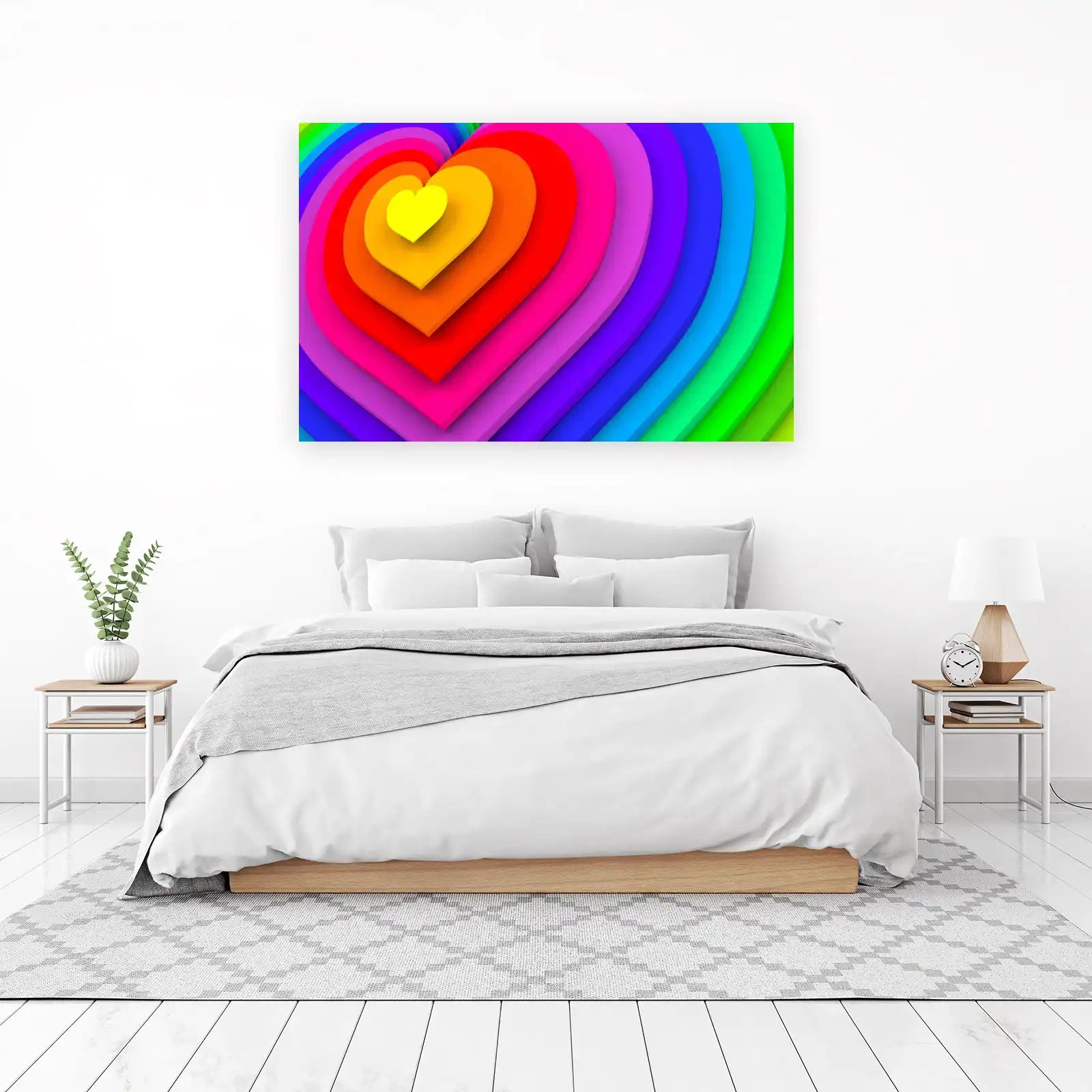 Rainbow Hearts Pop Art Wall Art