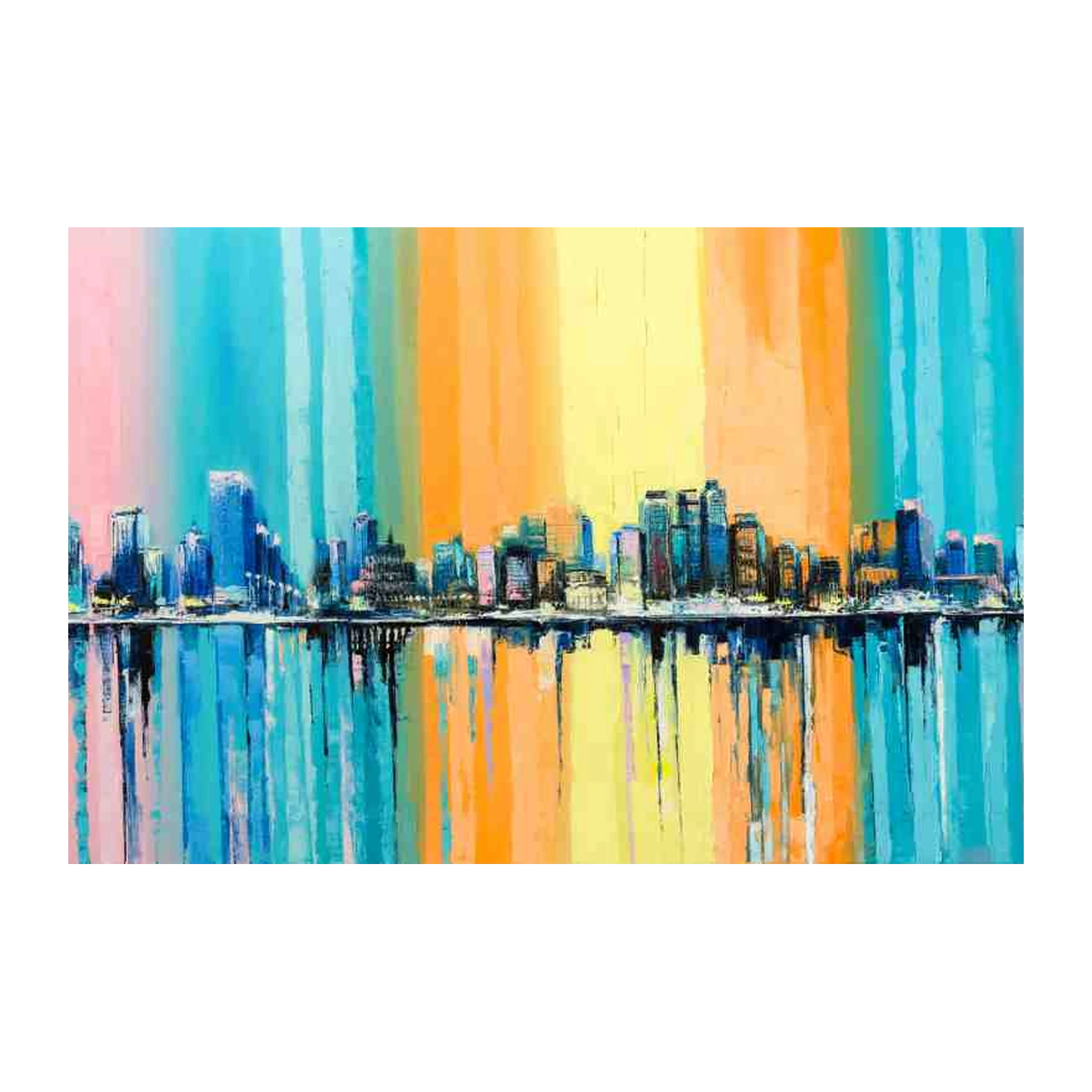 Vibrant Cityscape Wall Art: Modern Art