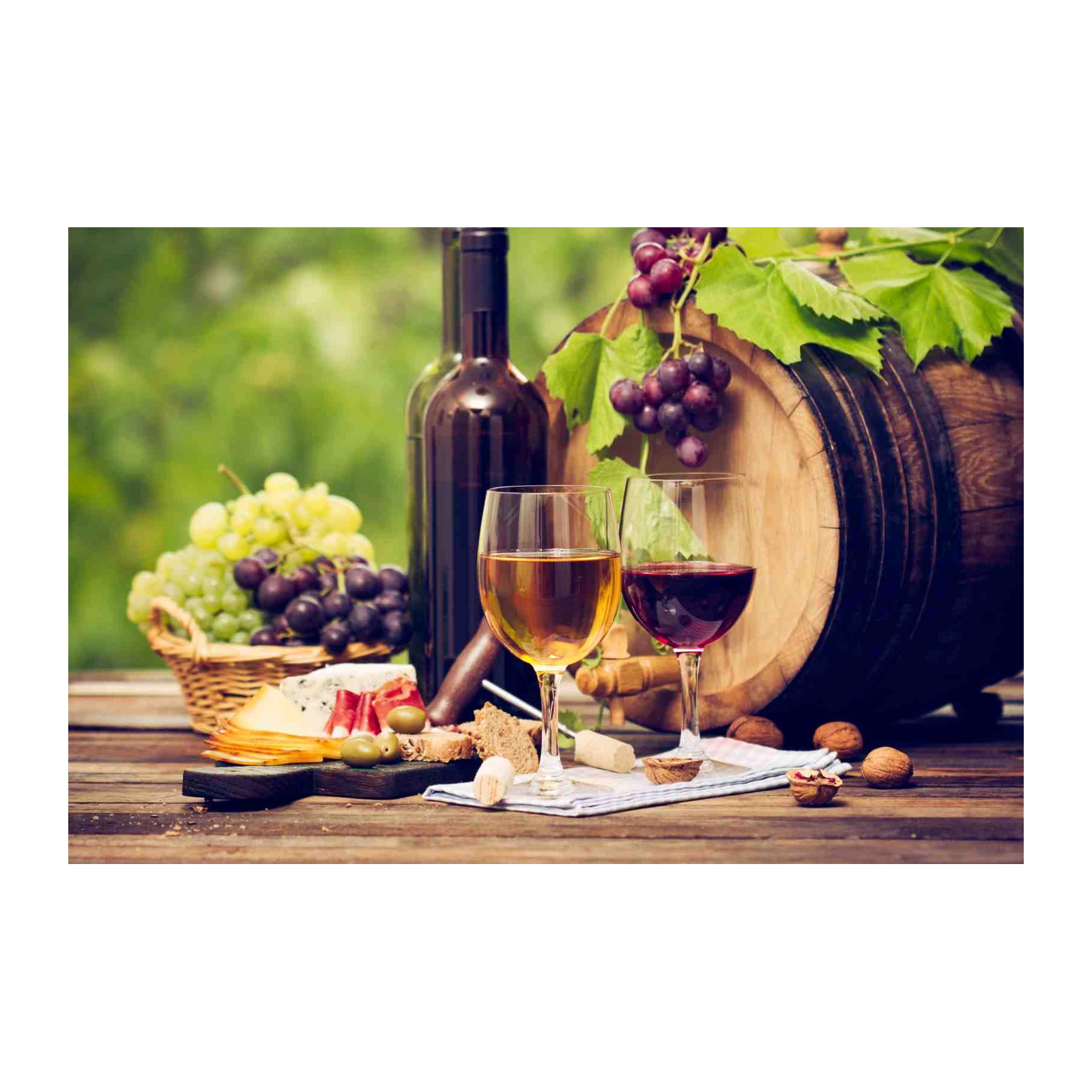 Elegant Wine & Cheese Vineyard Wall Art