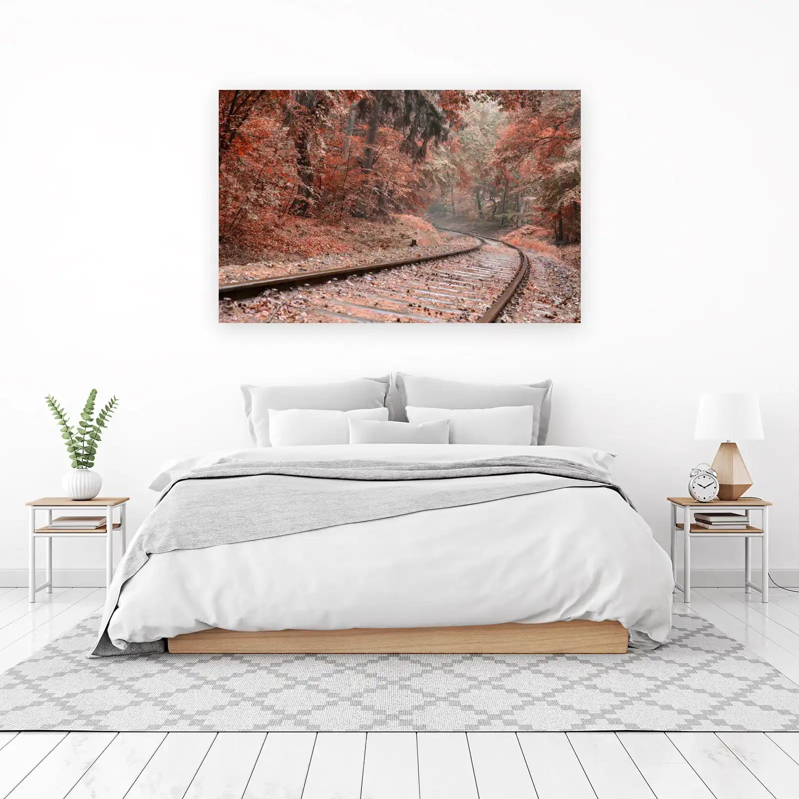 Autumn Train Tracks Wall Art