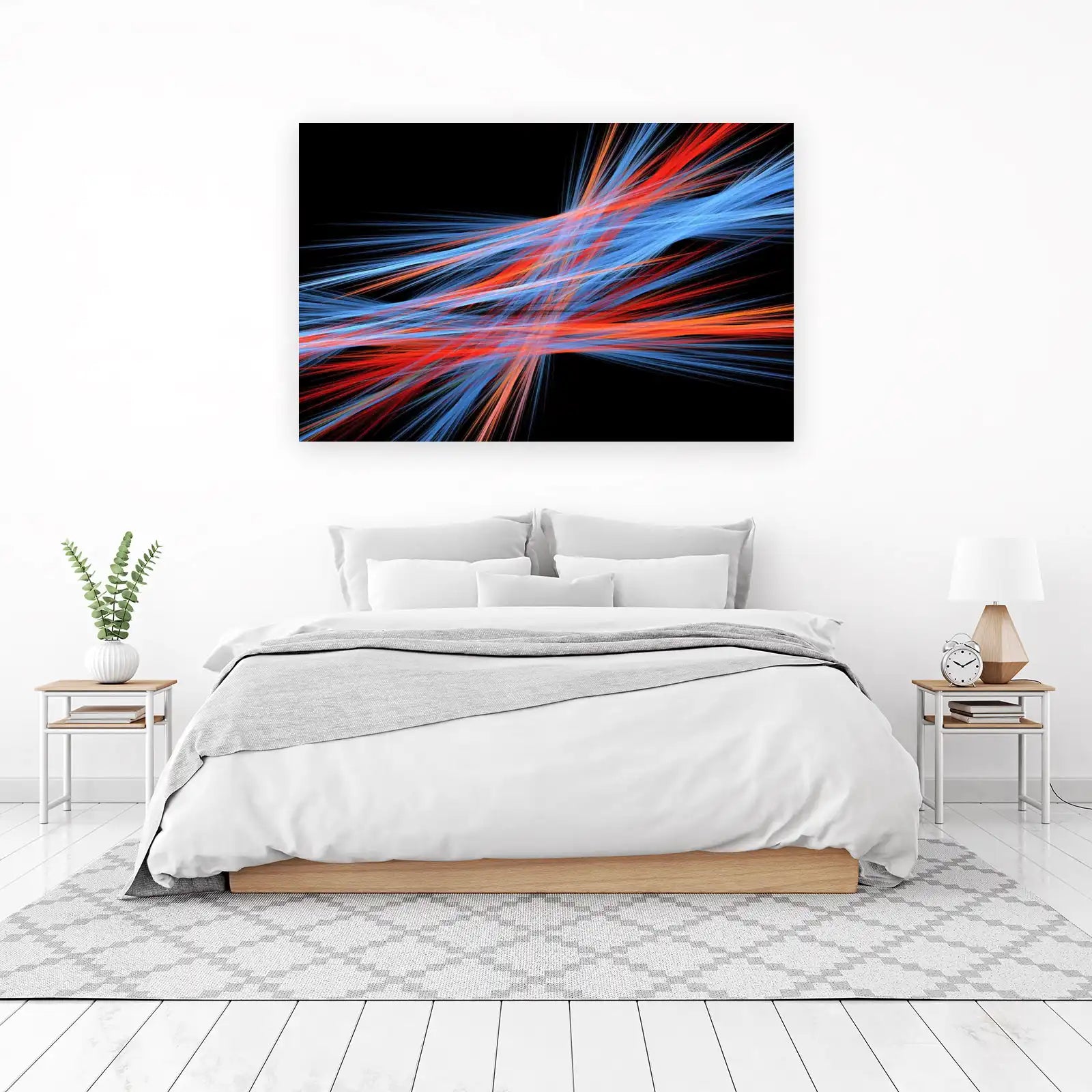 Dynamic Red & Blue Burst Wall Art Art