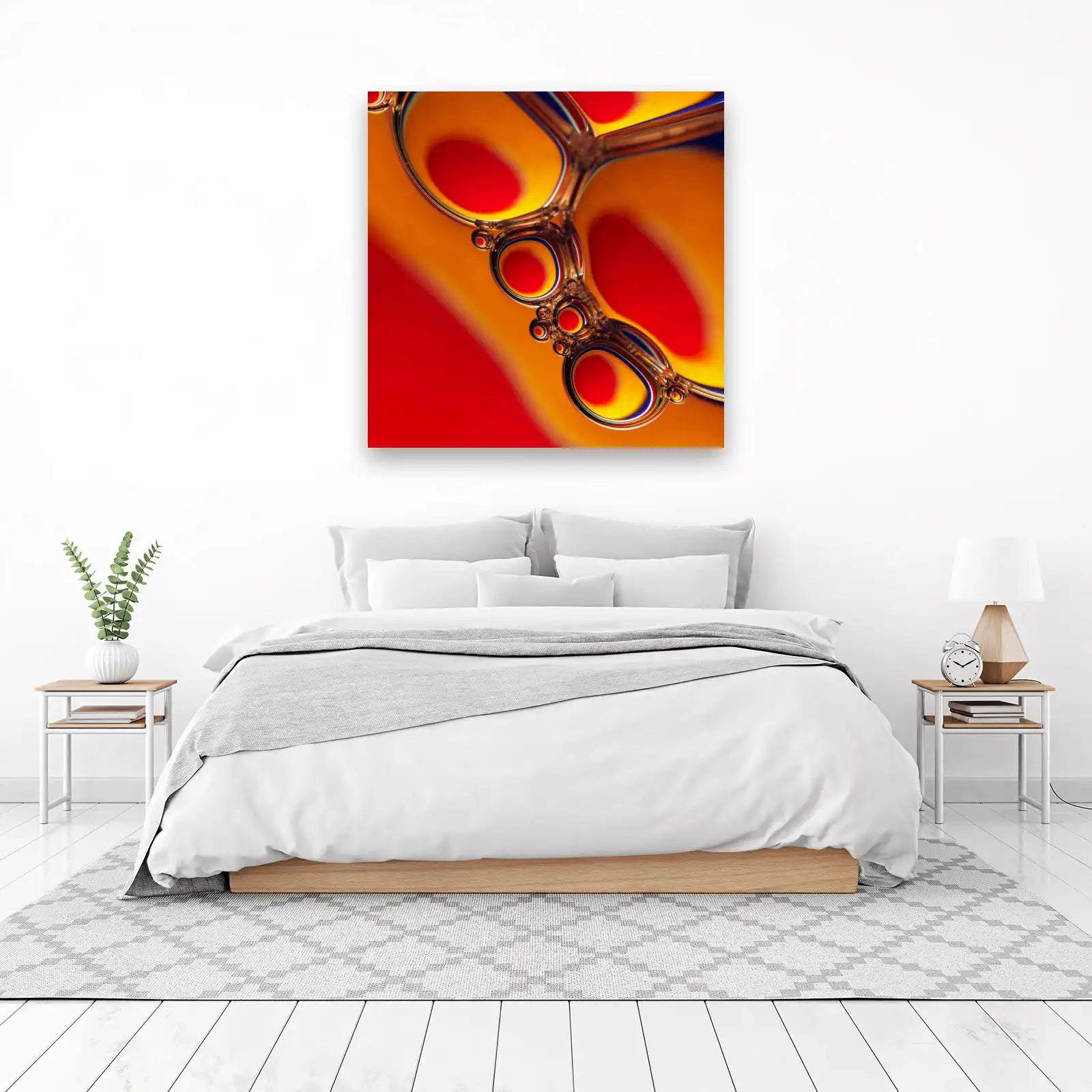 Vibrant Red & Yellow Bubbles Wall Art