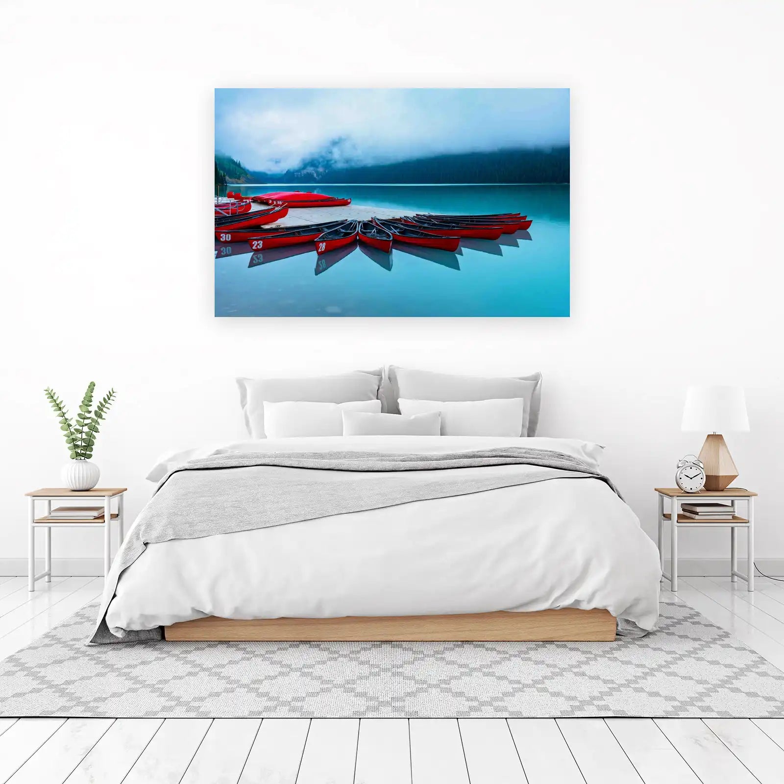 Serene Lake Canoes Wall Art