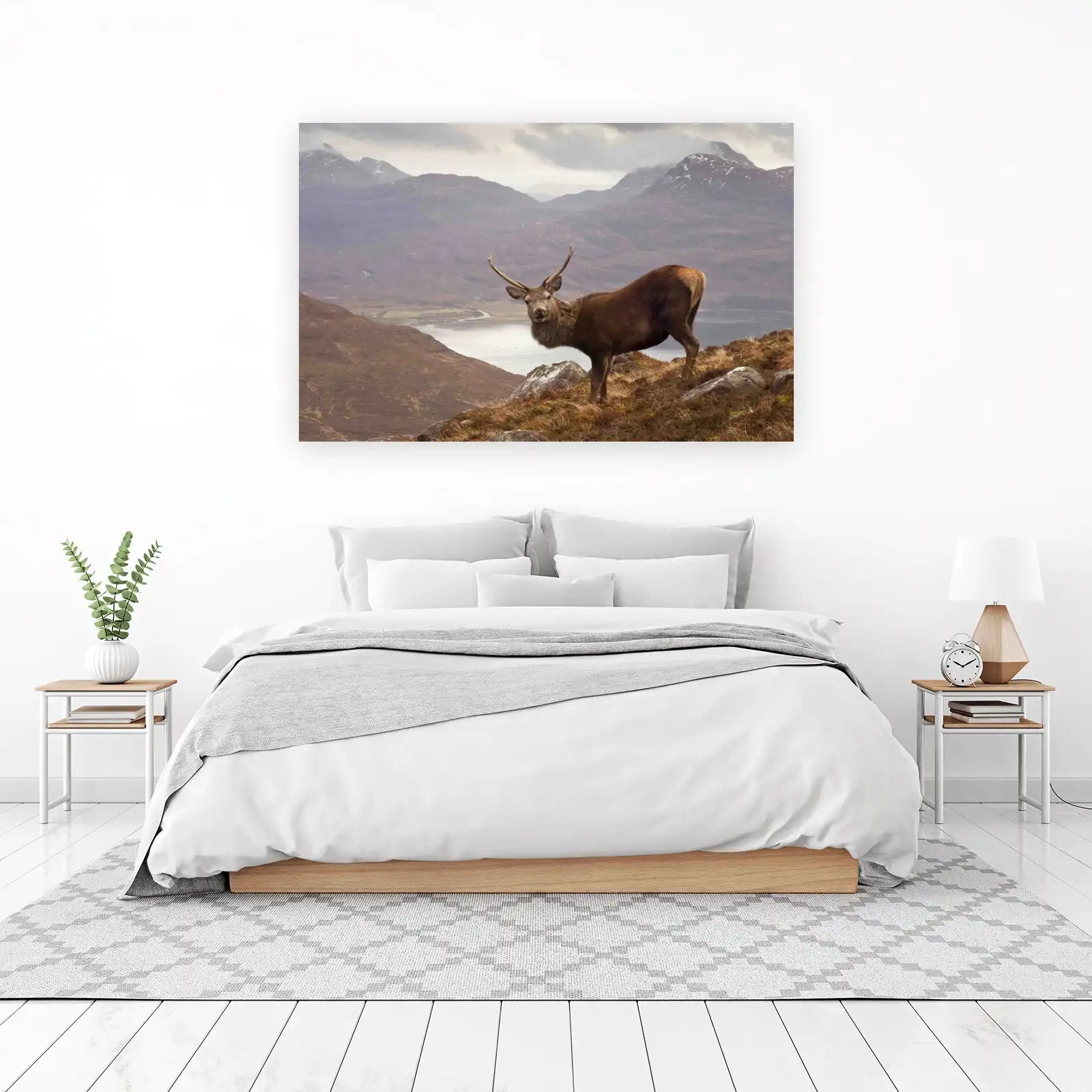 Majestic Stag Highland Landscape Wall Art