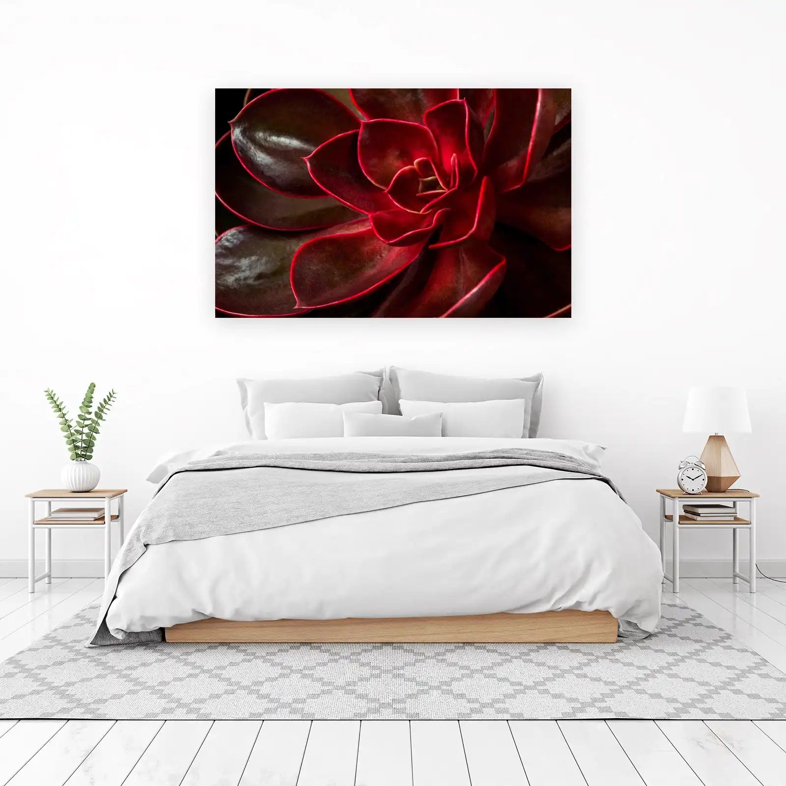 Deep Red Succulent Bloom Wall Art