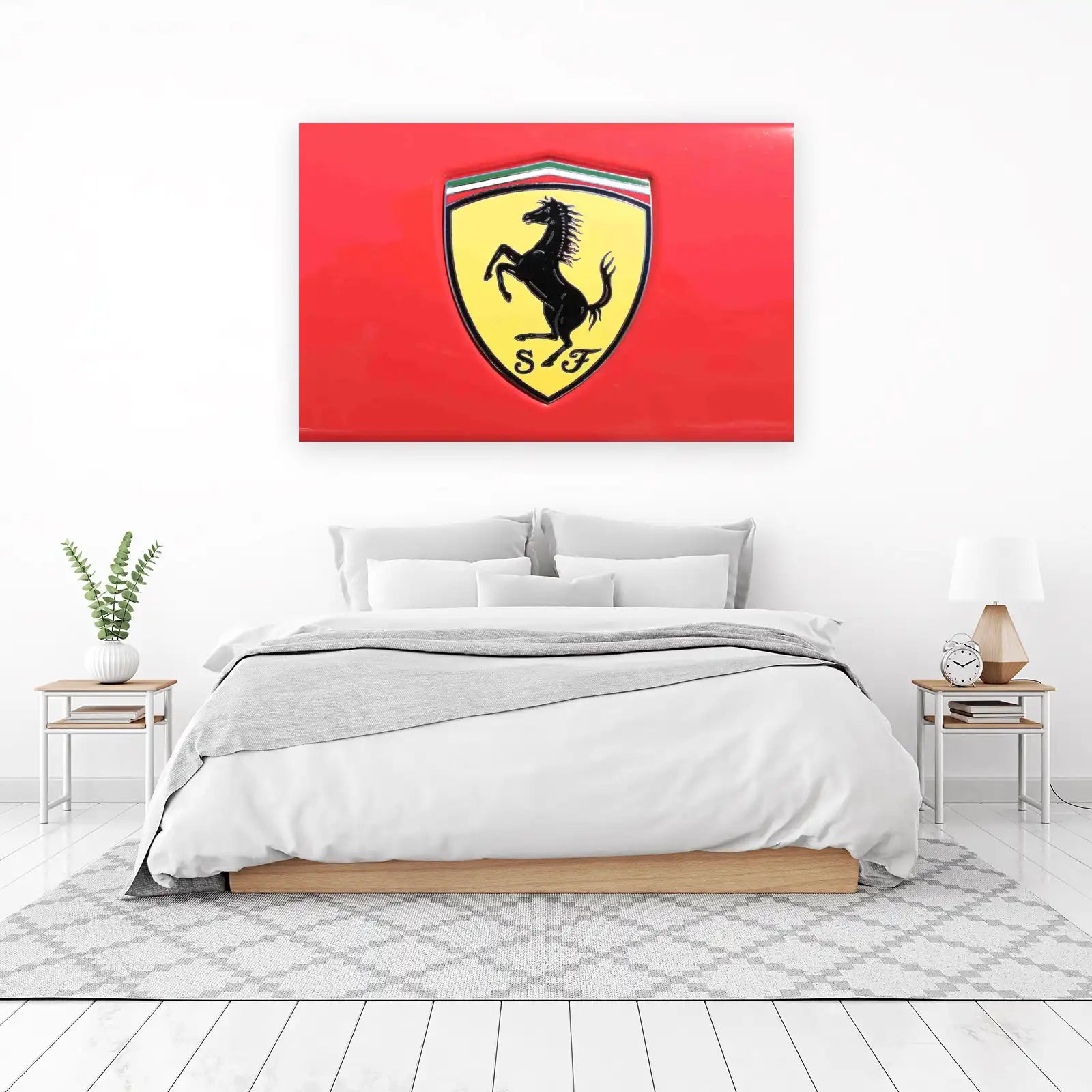 Prancing Horse Ferrari Logo Wall Art - Luxury Car Decor
