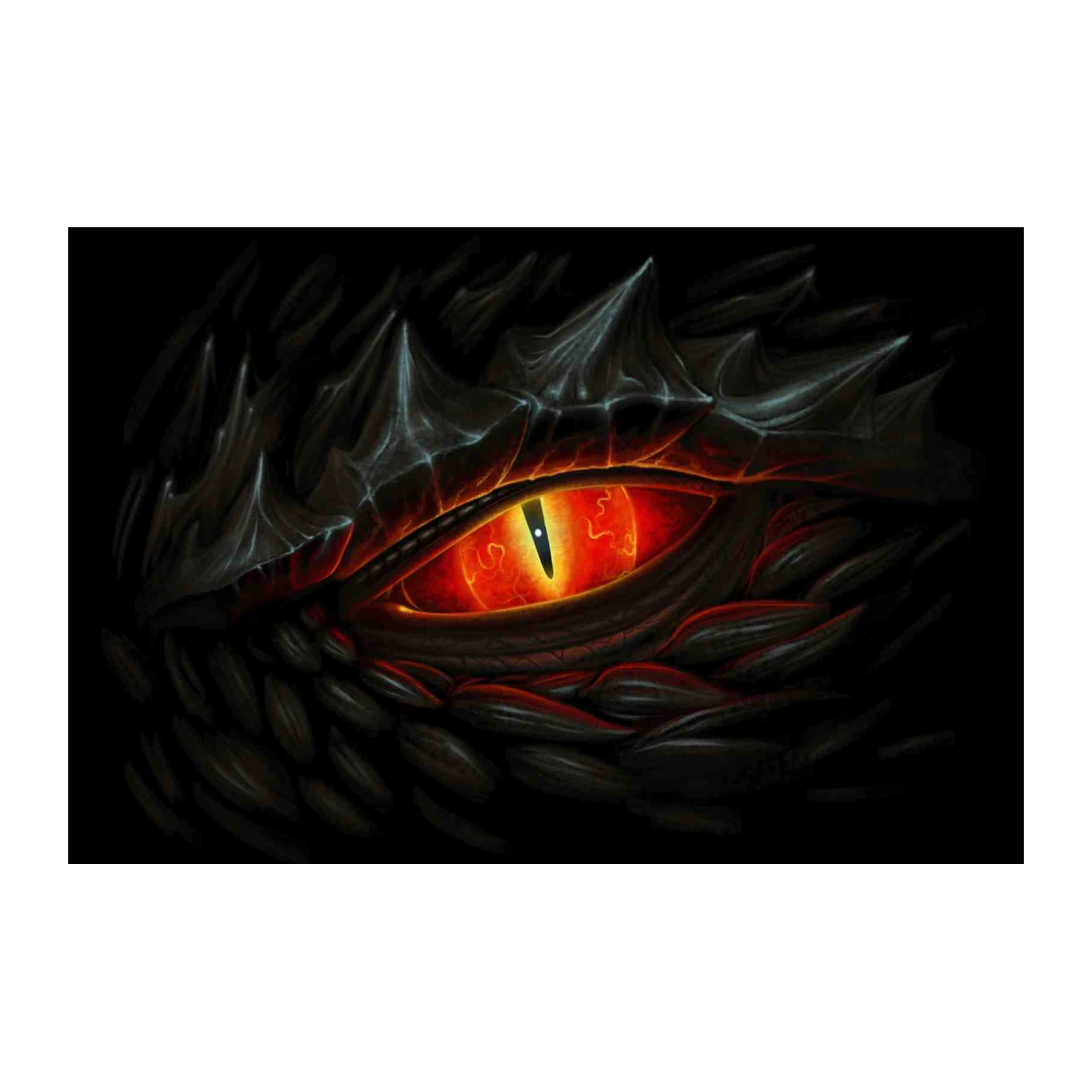 Fiery Dragon Eye Fantasy Art Wall Art