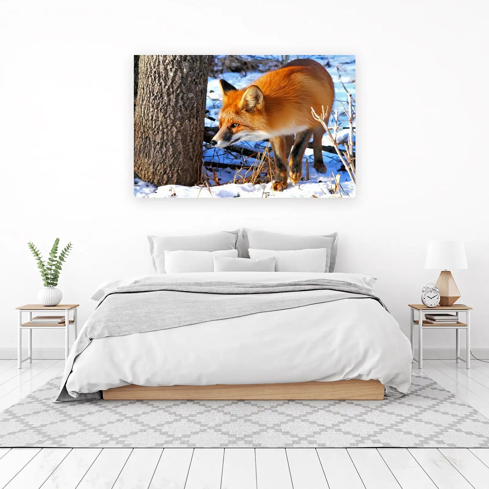 Majestic Red Fox Winter Woodland Wall Art