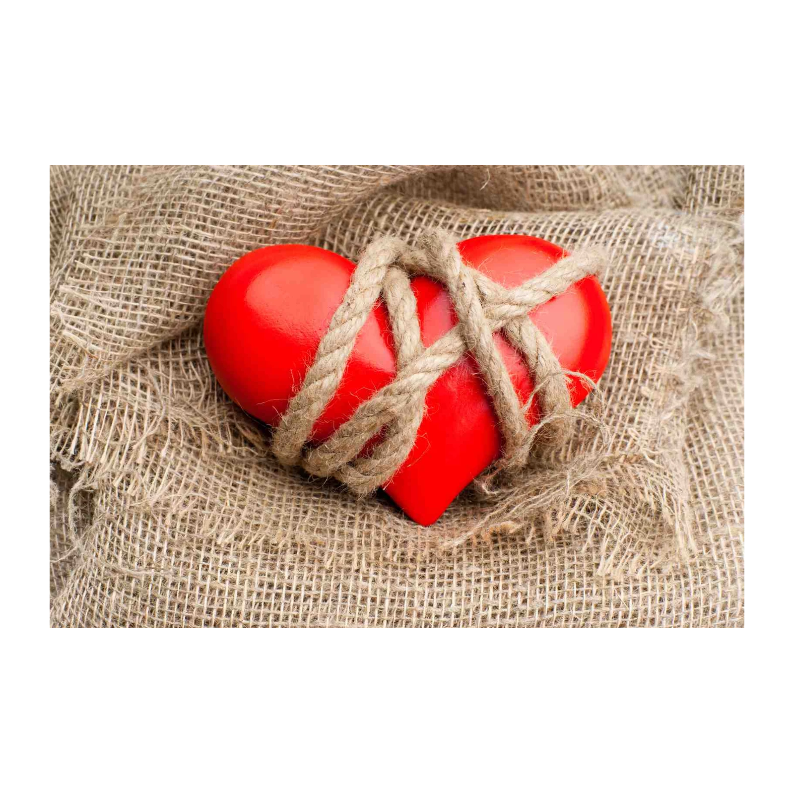 Red Heart Tied with Rope Wall Art
