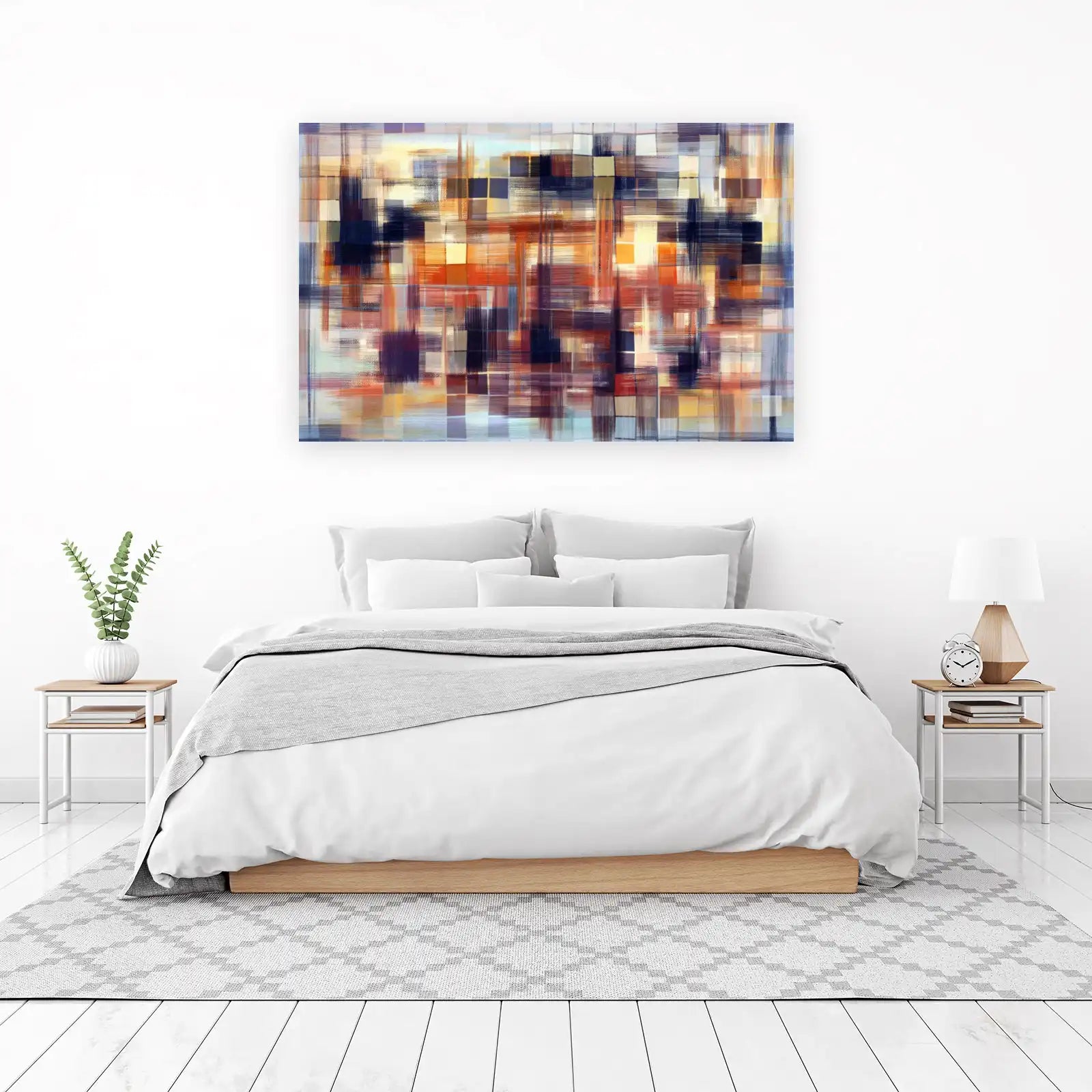 Abstract Grid Warm Tones Wall Art