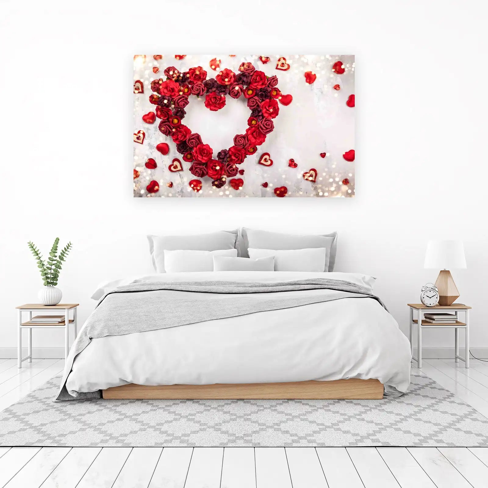 Romantic Red Rose Heart Valentine's Day Wall Art