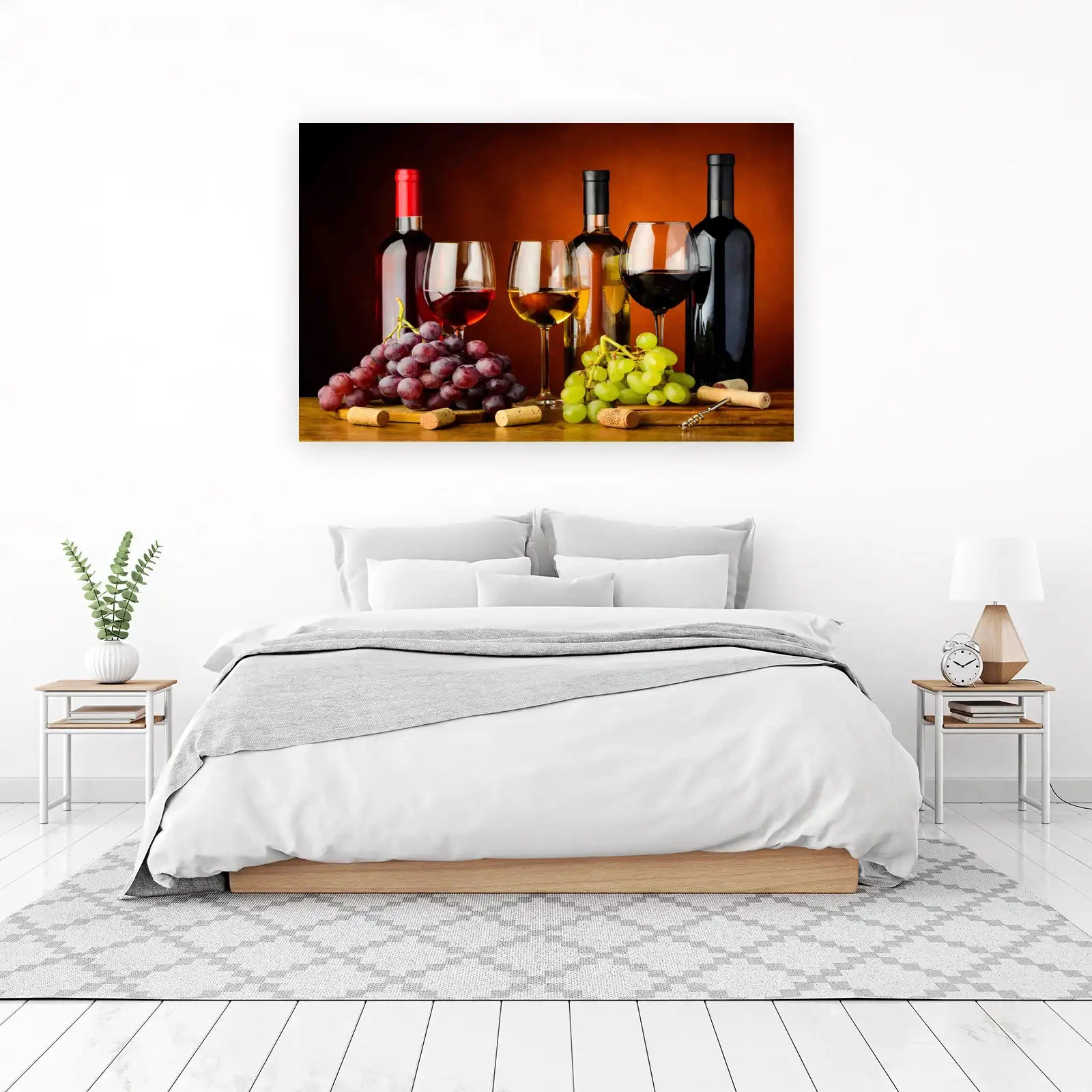 Elegant Wine & Grapes Wall Art - Home Decor