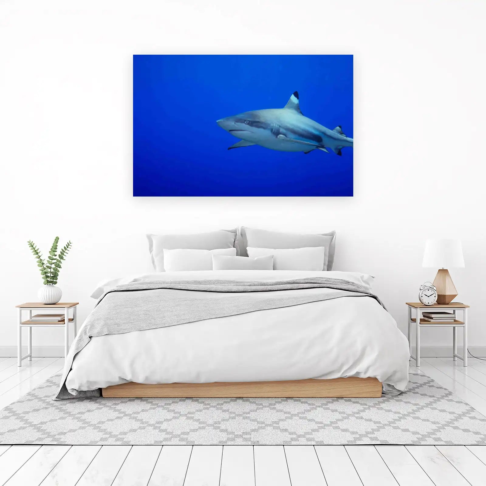 Majestic Shark Under Blue Sea Wall Art