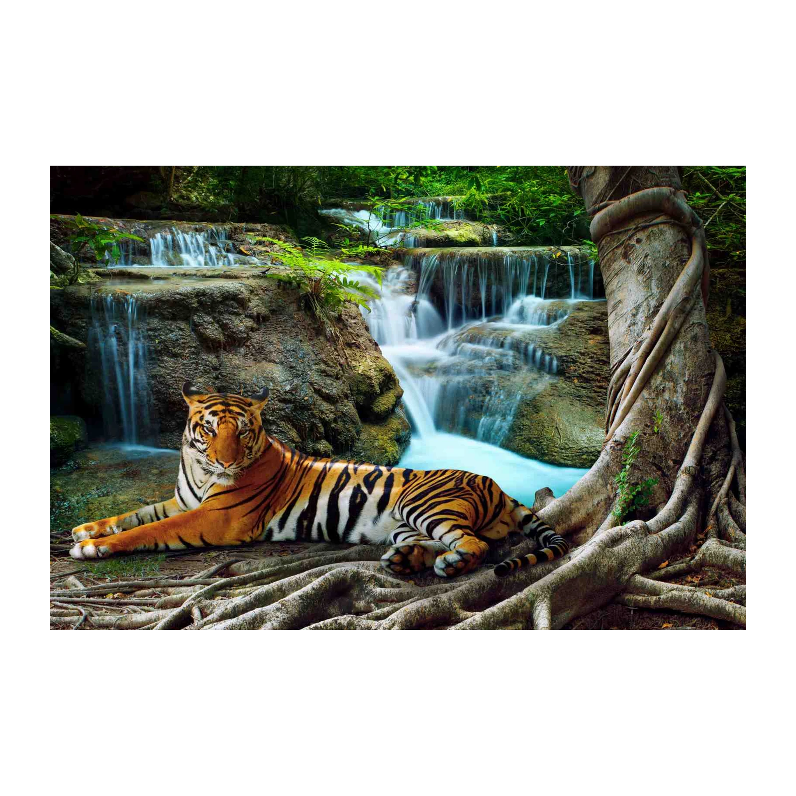Majestic Tiger Waterfall Jungle Wall Art