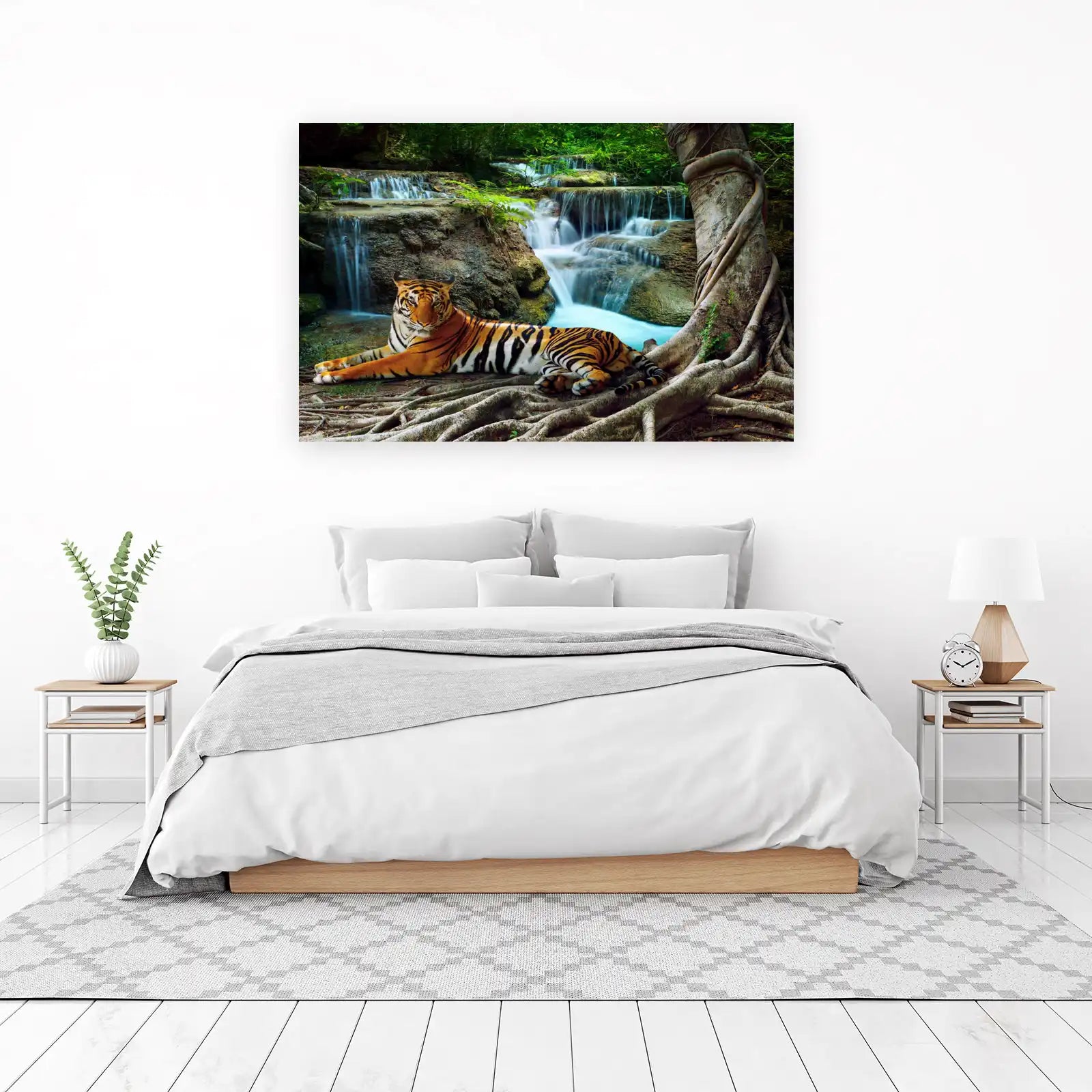 Majestic Tiger Waterfall Jungle Wall Art