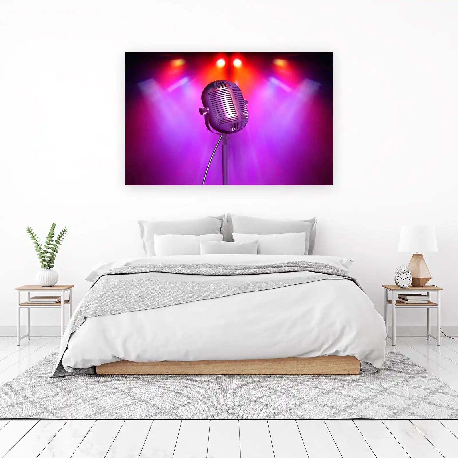 Vintage Microphone Spotlight Wall Art