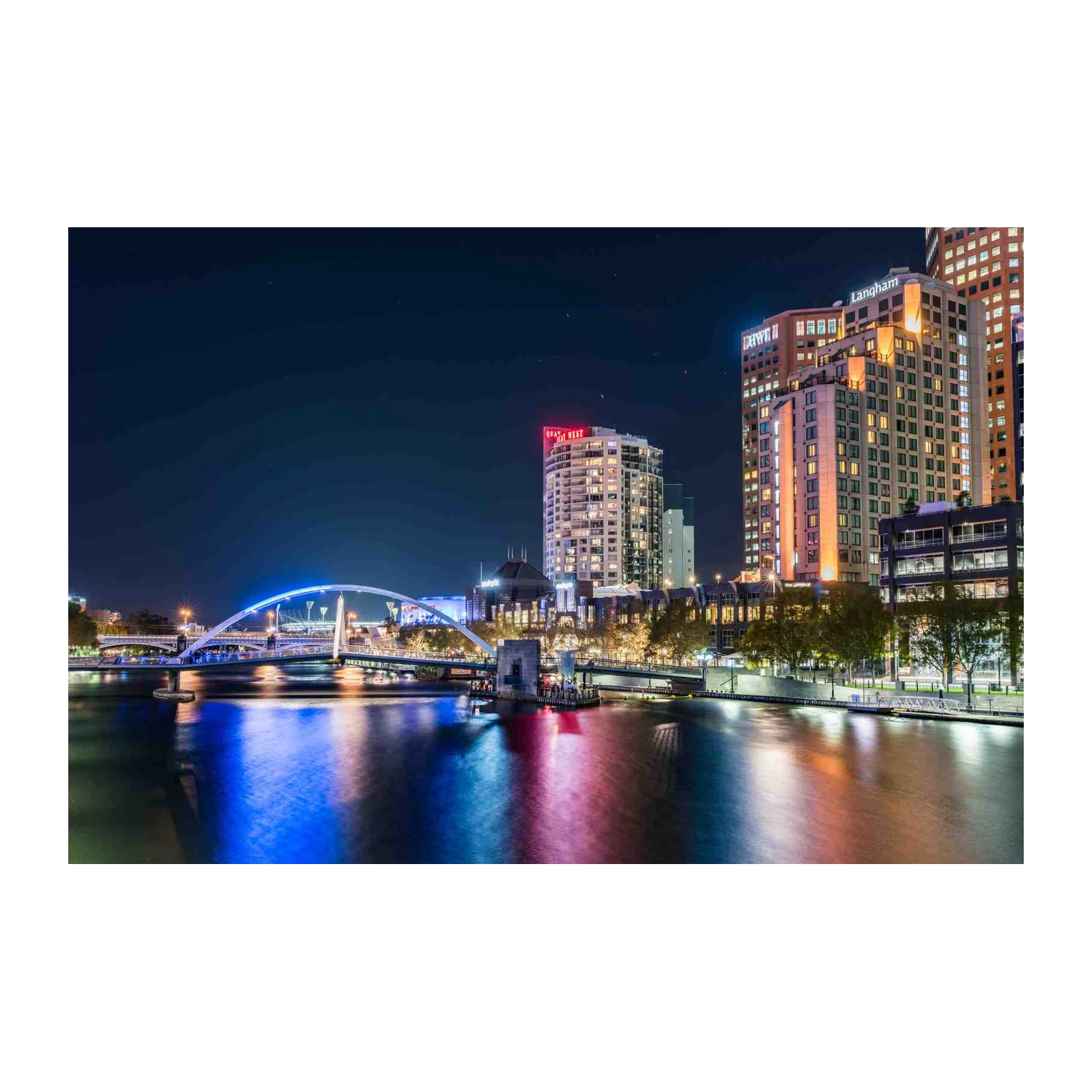 Vibrant Cityscape Bridge Wall Art