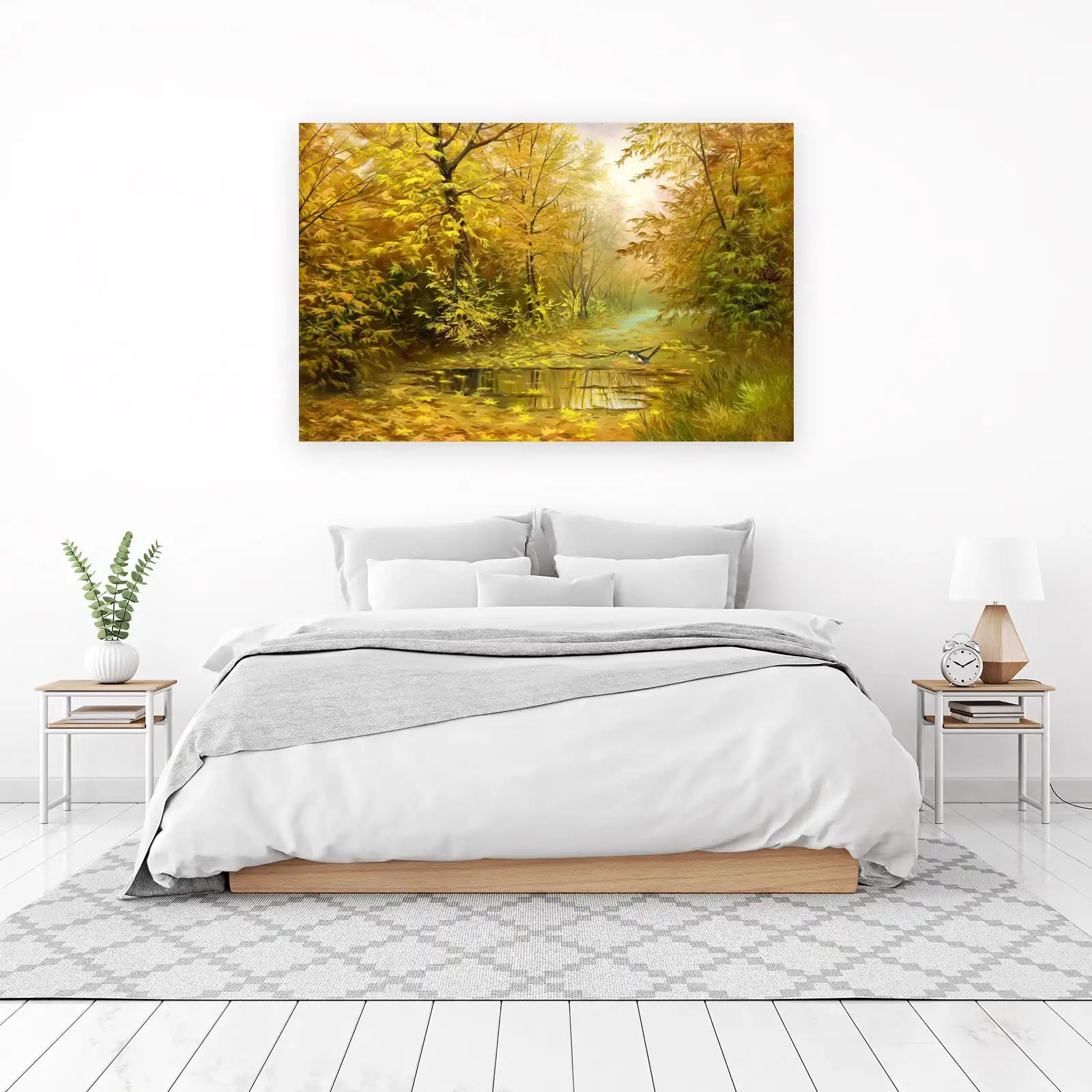 Golden Autumn Forest Path Wall Art