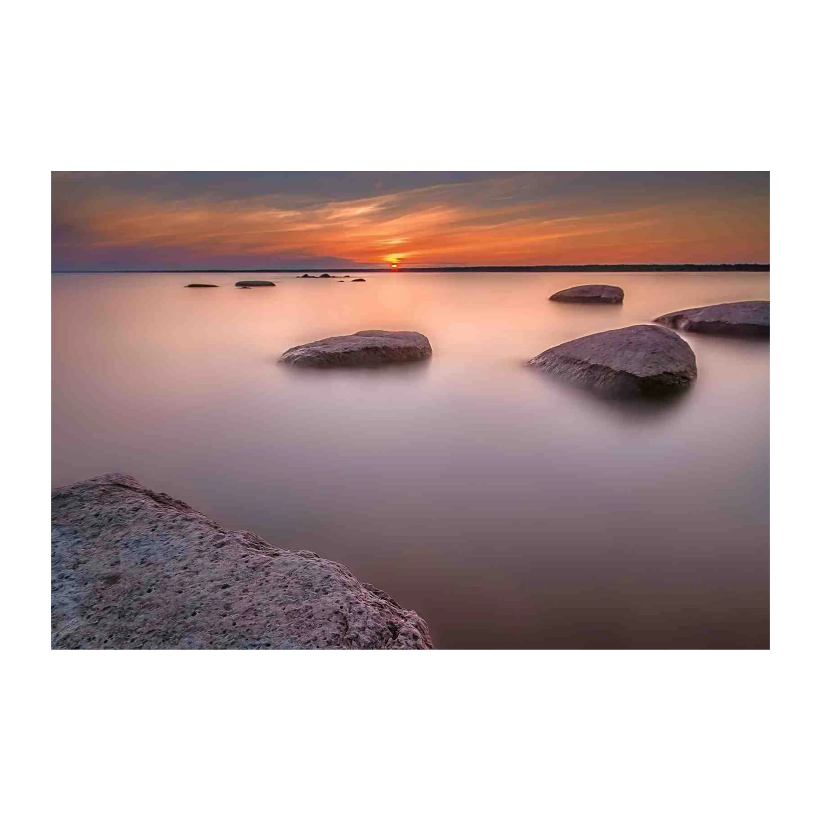 Serene Sunset Rocks Wall Art