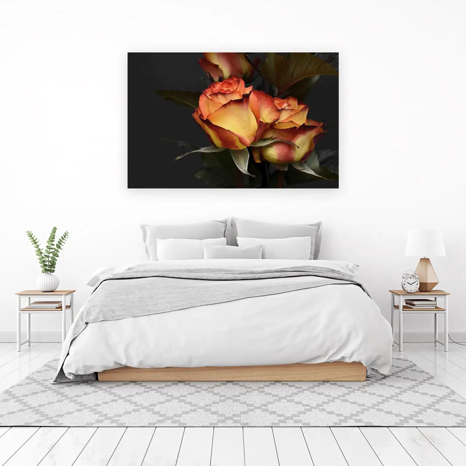 Fiery Sunset Rose Elegance Wall Art