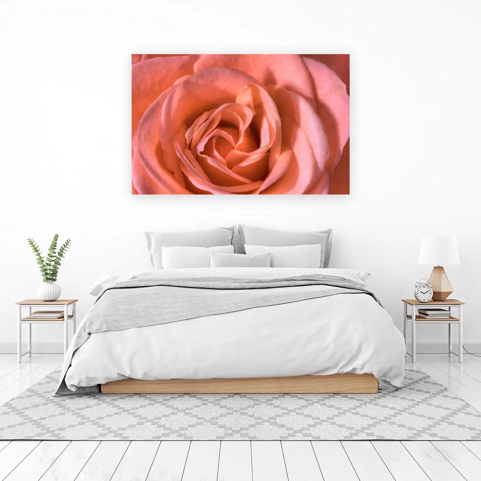 Peach Rose Macro Wall Art - Floral Wall Art