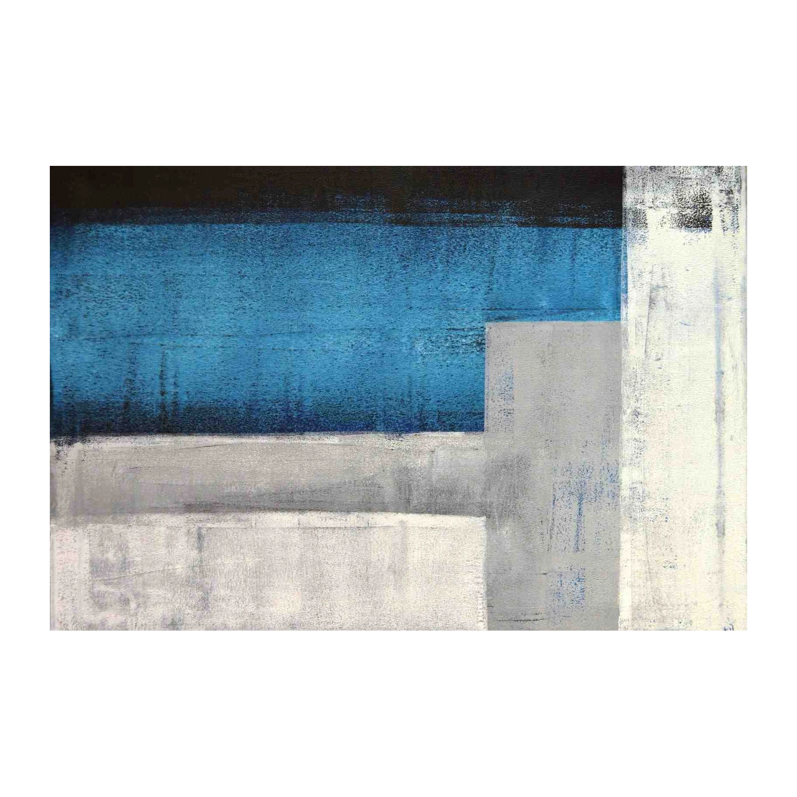 Abstract Blue Geometric Wall Art