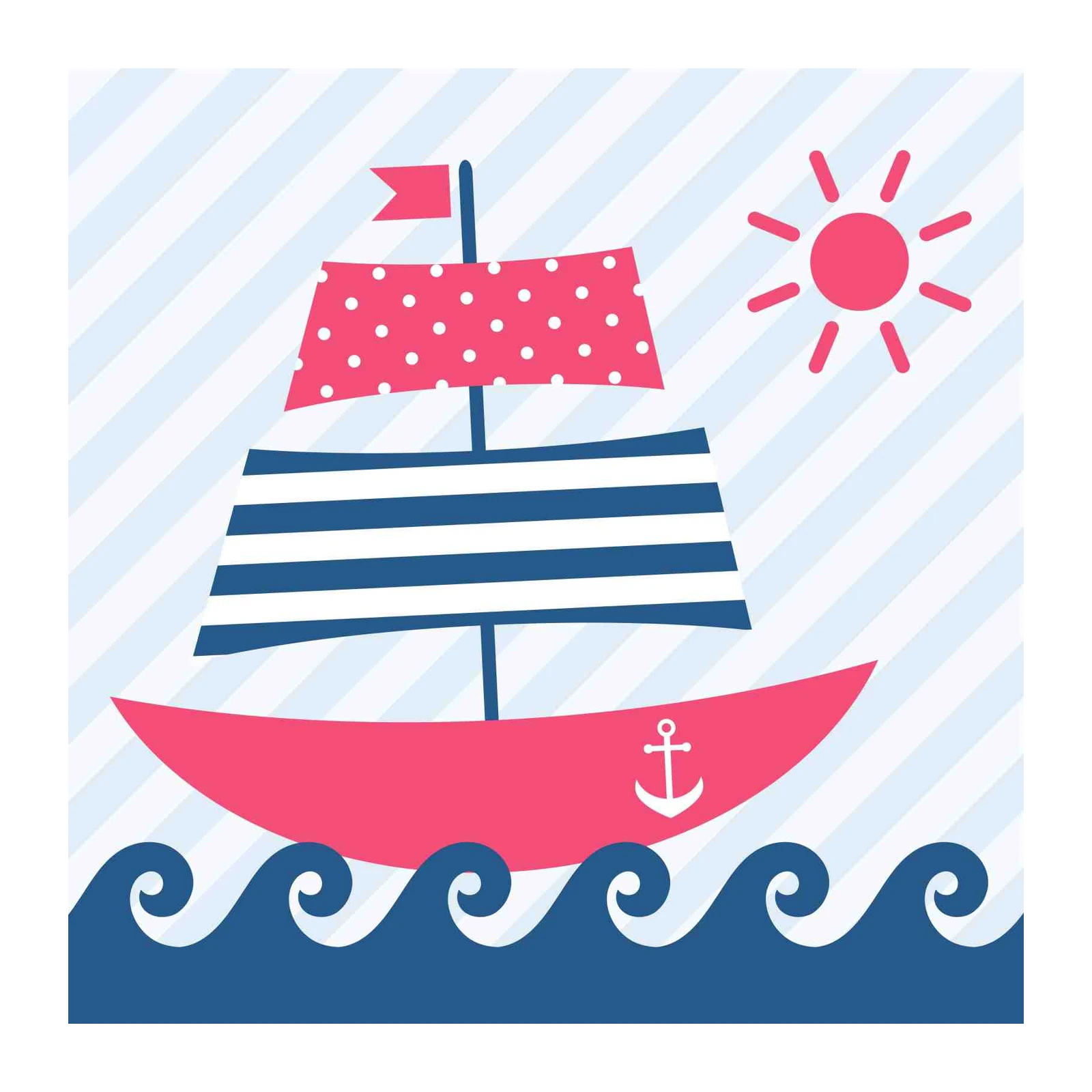 Nautical Sailboat & Sun Wall Art