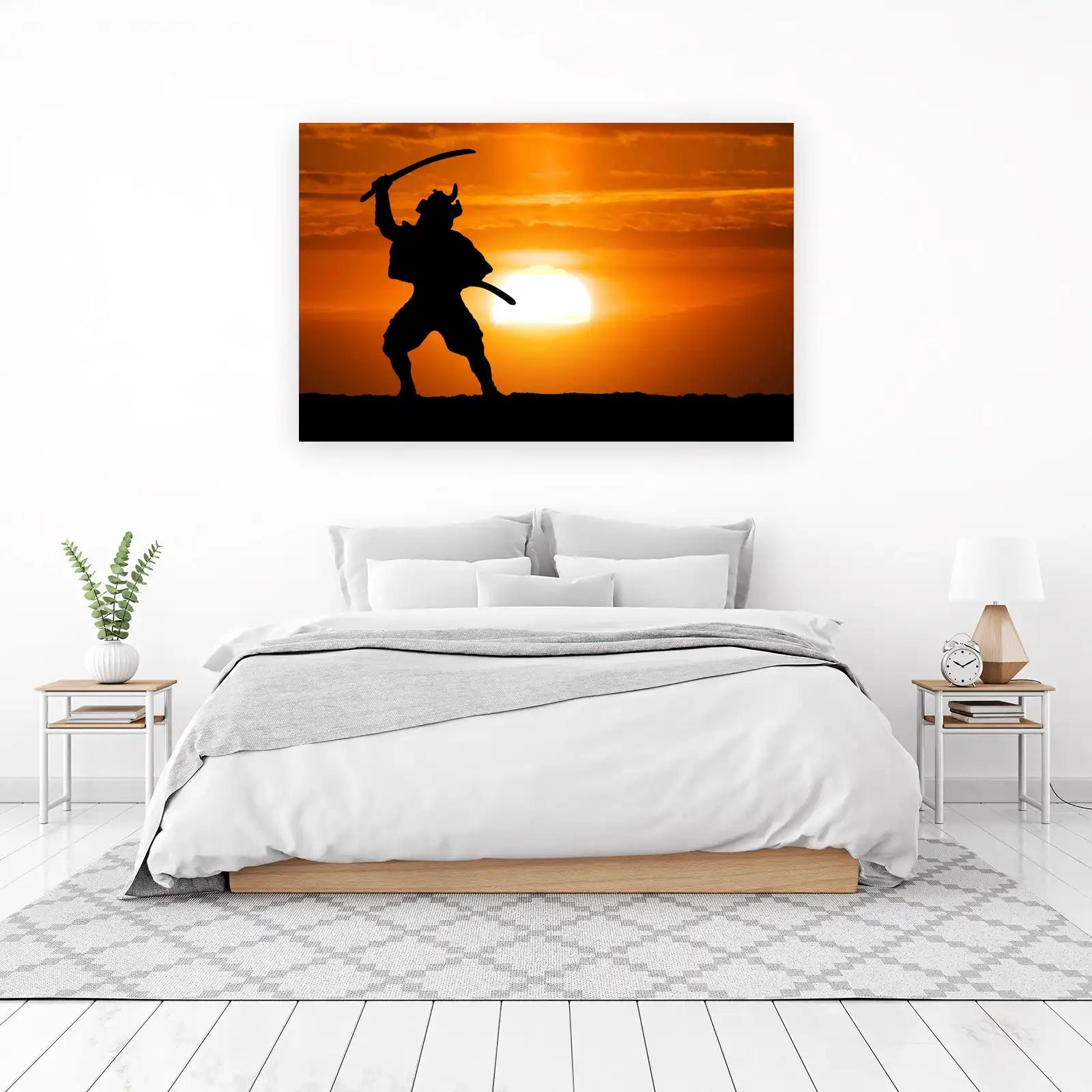 Samurai Warrior Sunset Wall Art