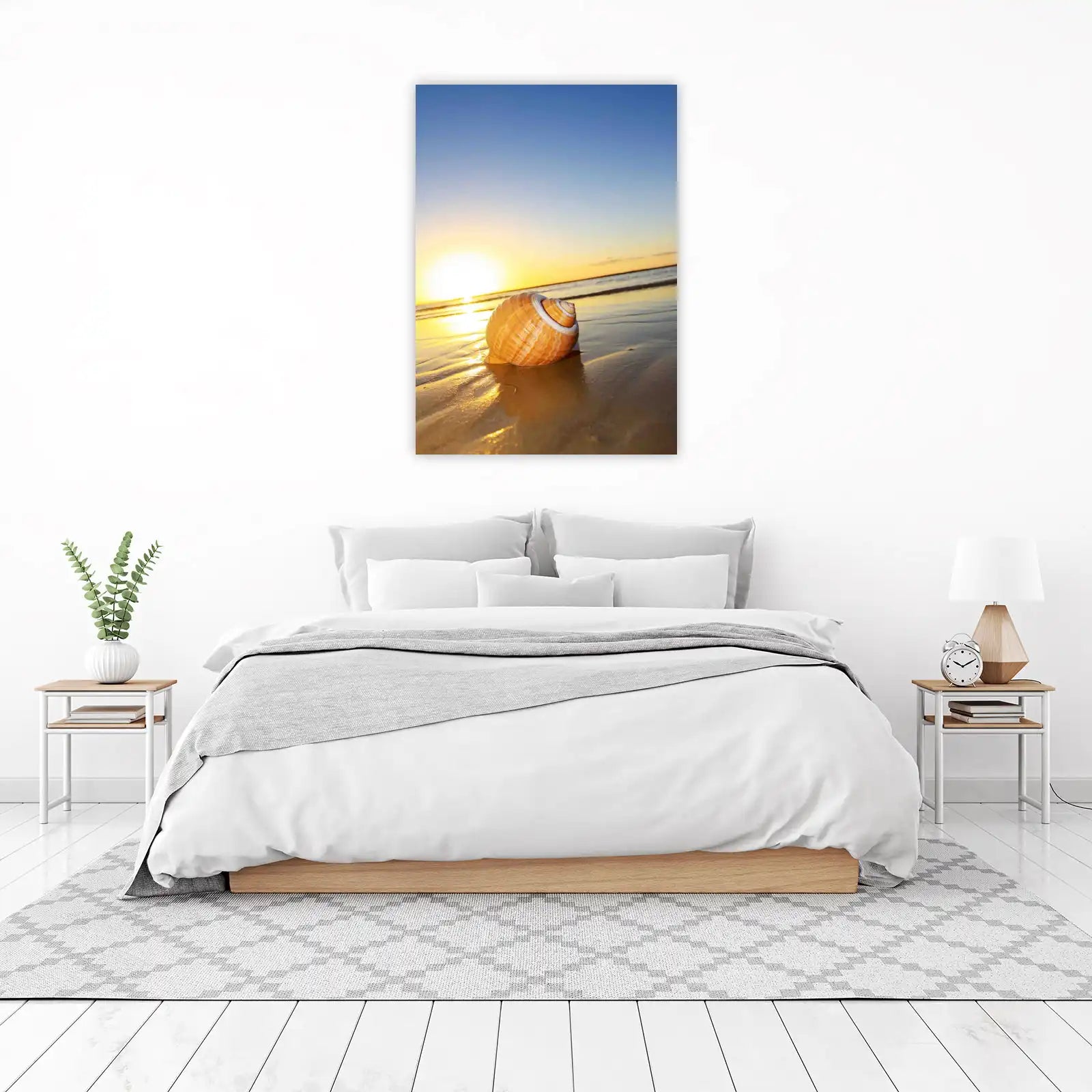 Seashell Sunrise Beach Calm Wall Art