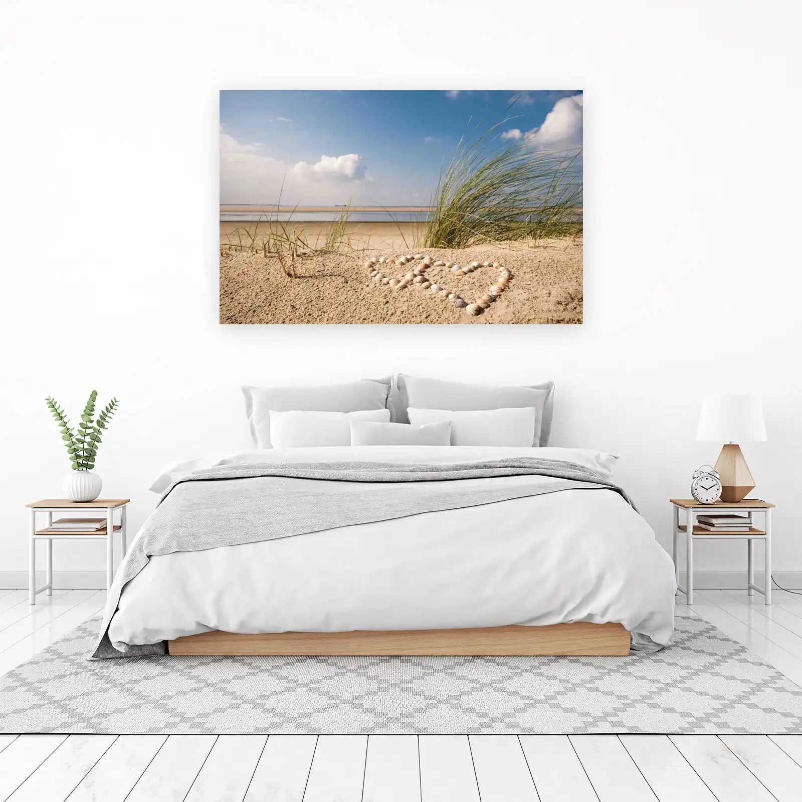 Beach Heart Shells Coastal Tranquility Wall Art