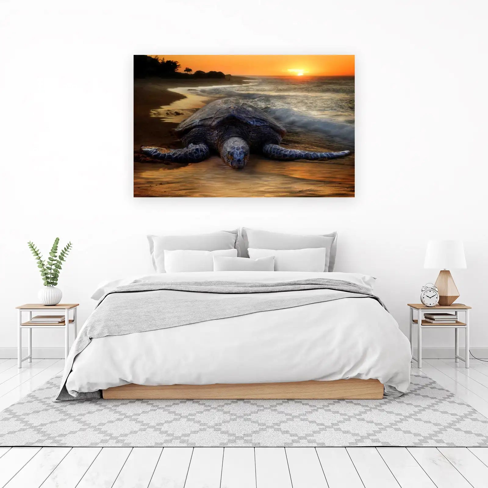 Majestic Sea Turtle Sunset Wall Art