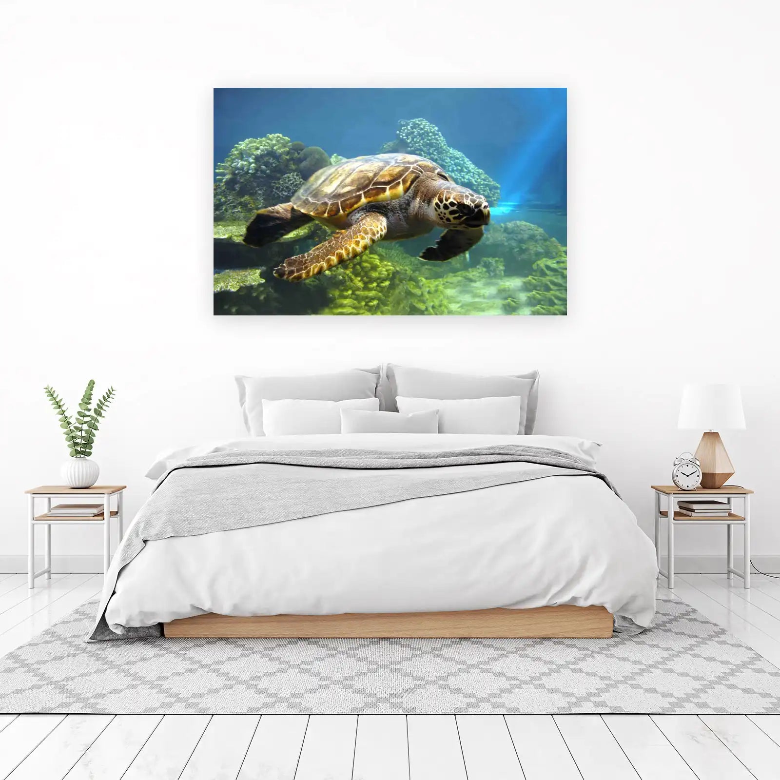 Majestic Sea Turtle Underwater Scene Wall Art