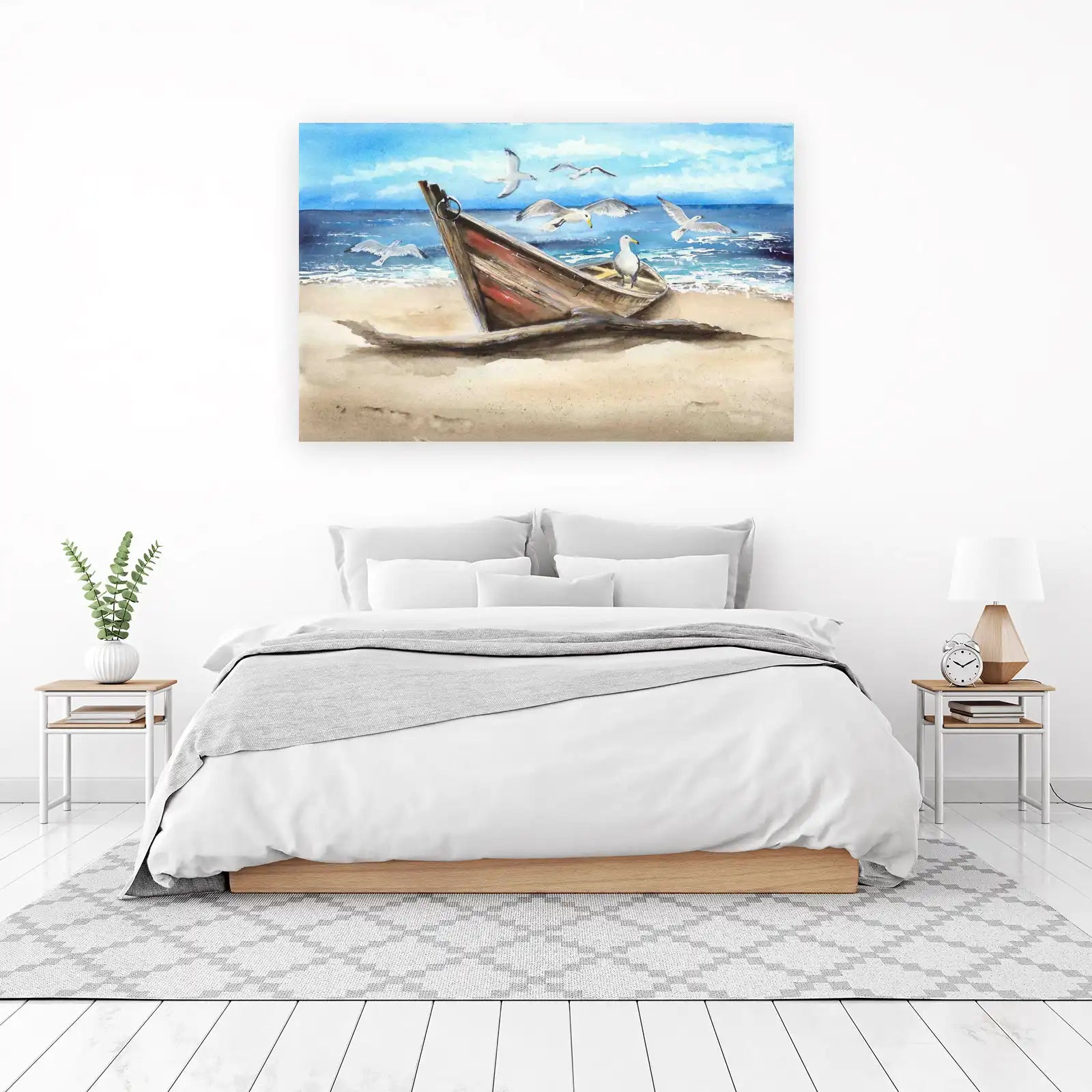 Seagulls & Driftwood Beach Wall Art