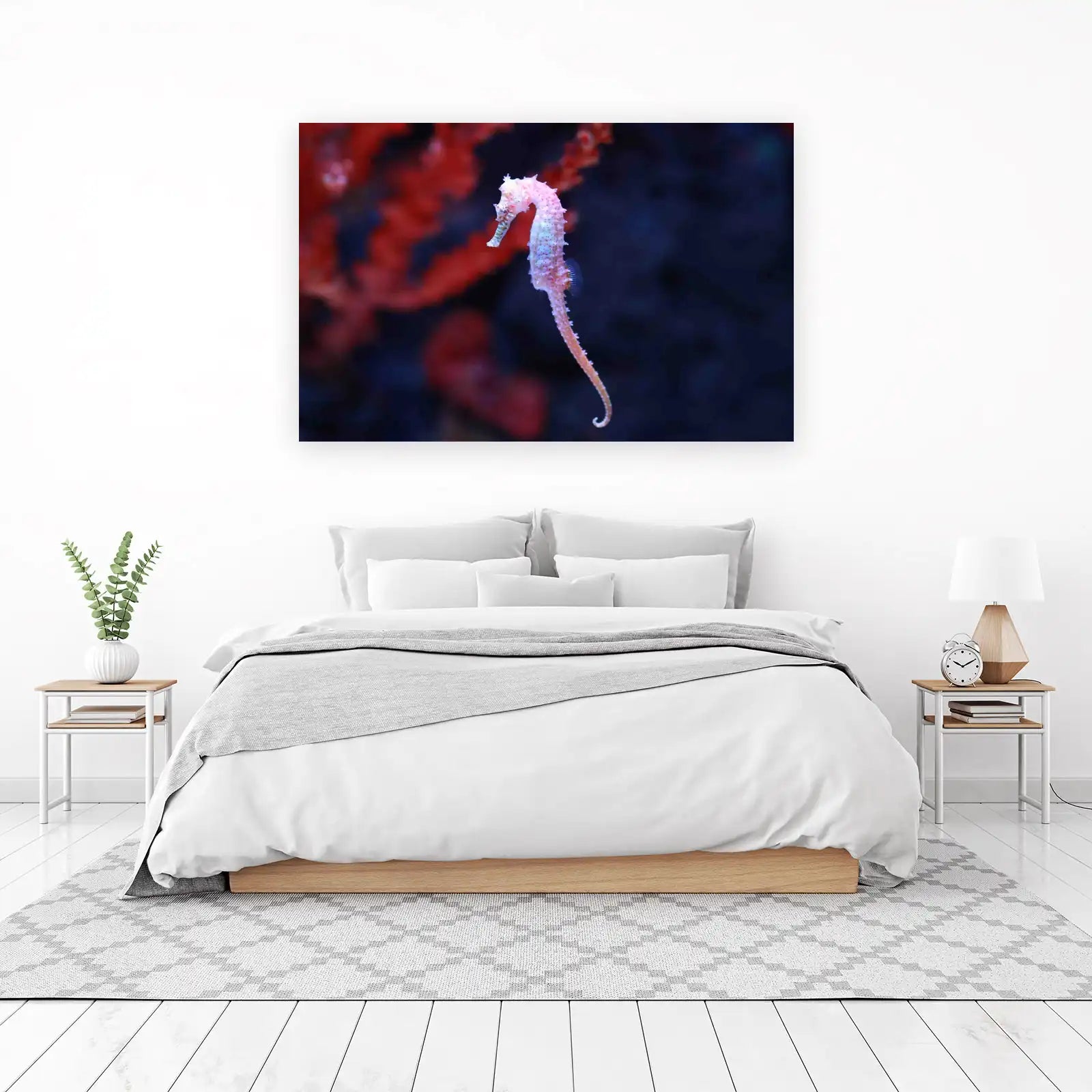 Pink Seahorse Coral Reef Wall Art