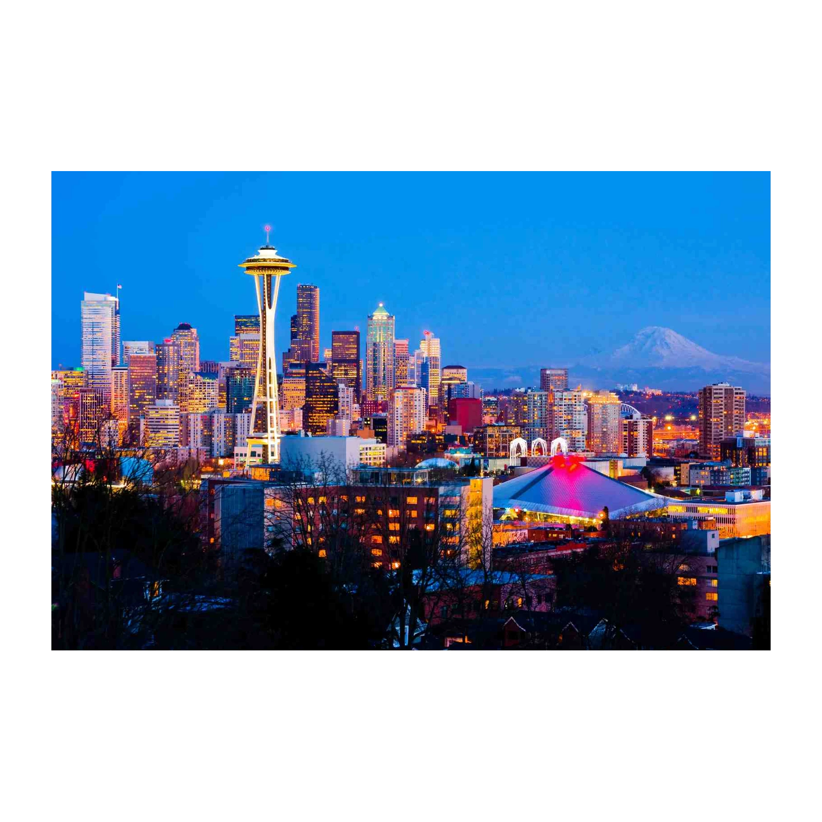 Seattle Skyline at Twilight Wall Art