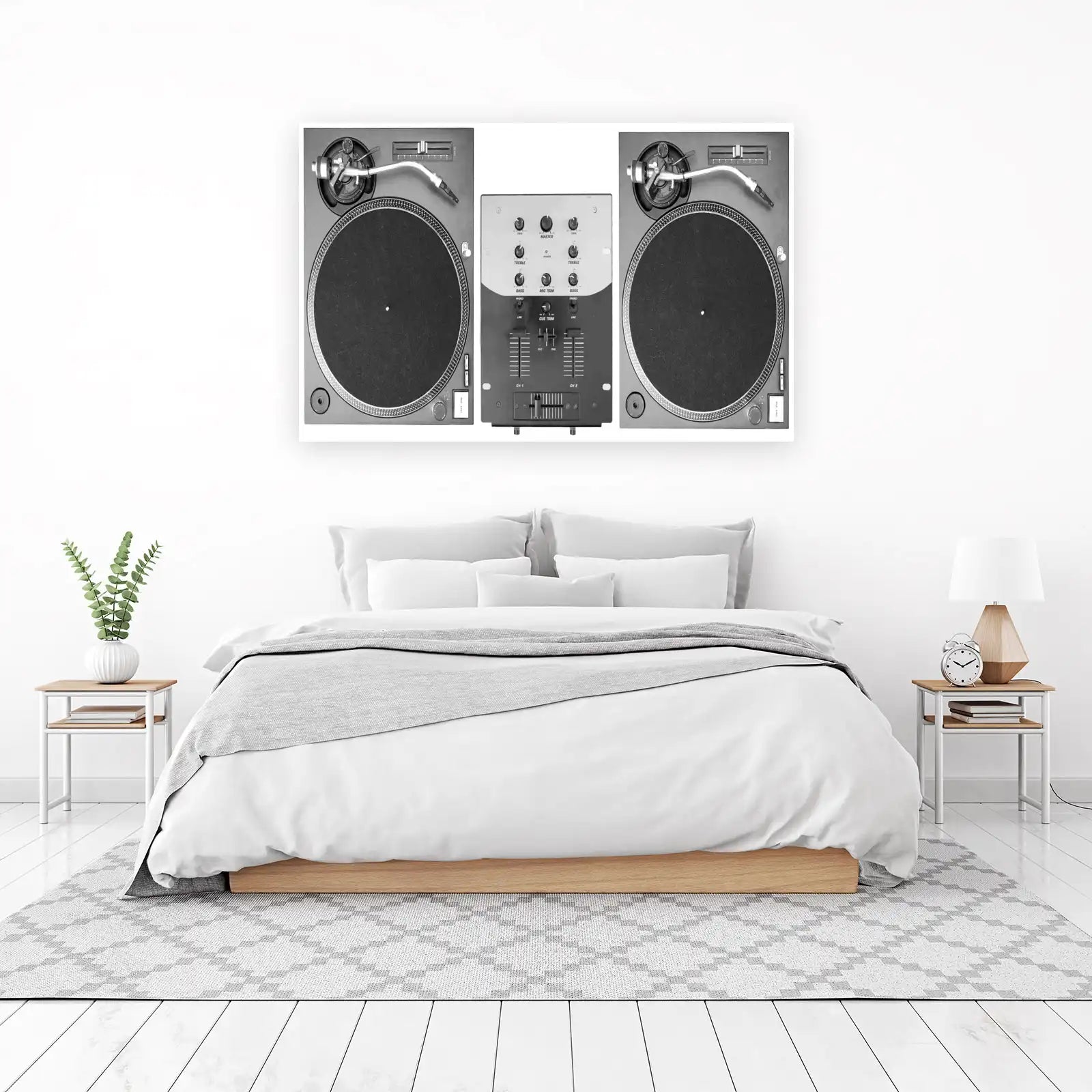 Retro DJ Turntables & Mixer Wall Art