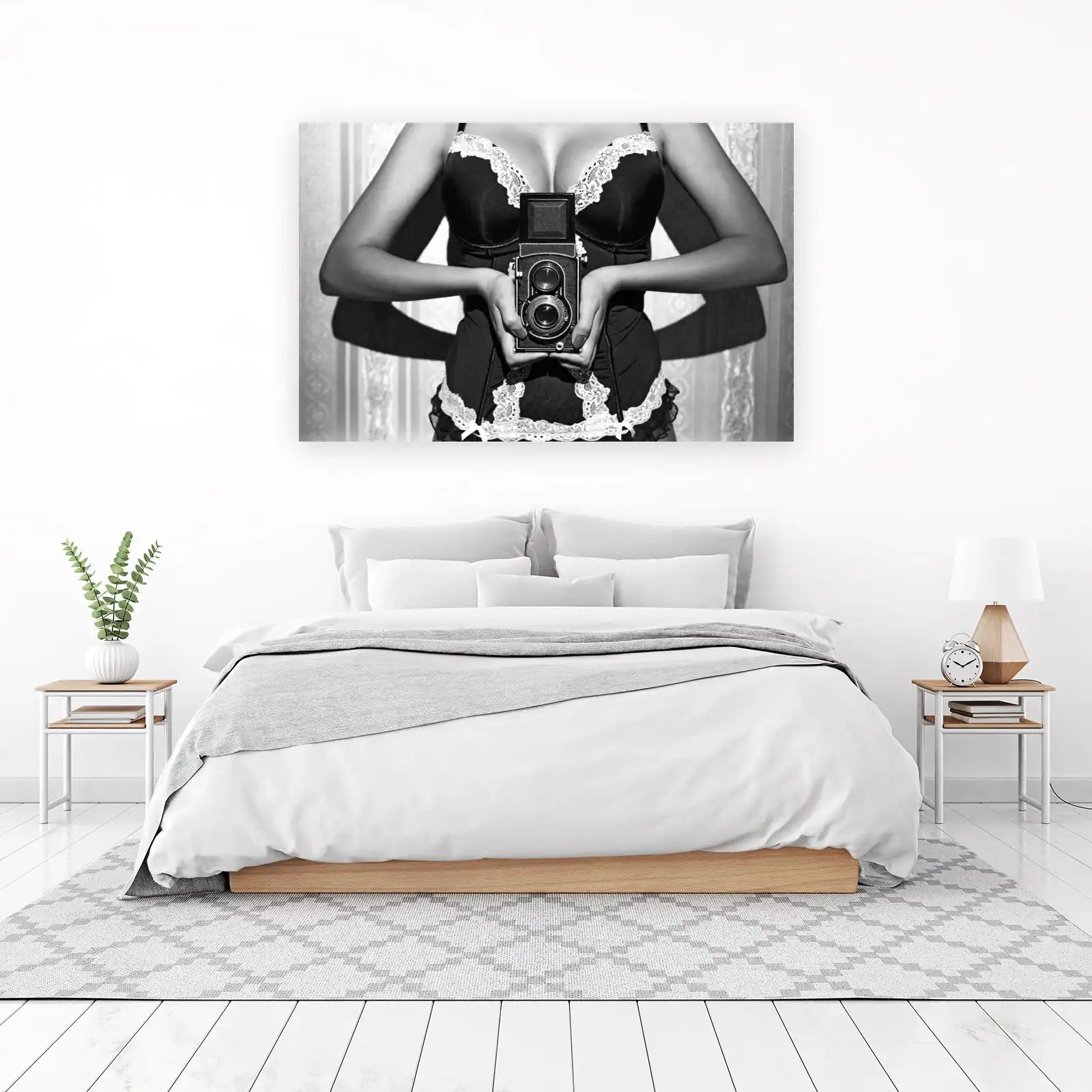 Vintage Camera Glamour Black & White Wall Art