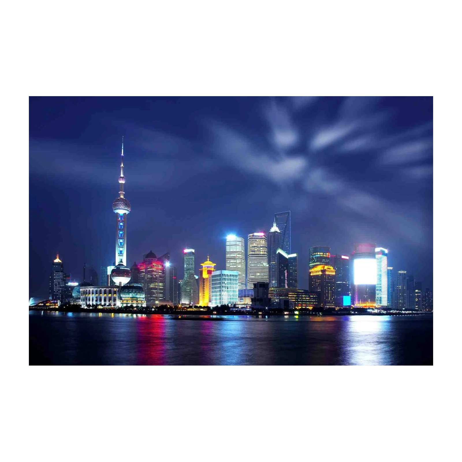 Shanghai Skyline at Night Wall Art