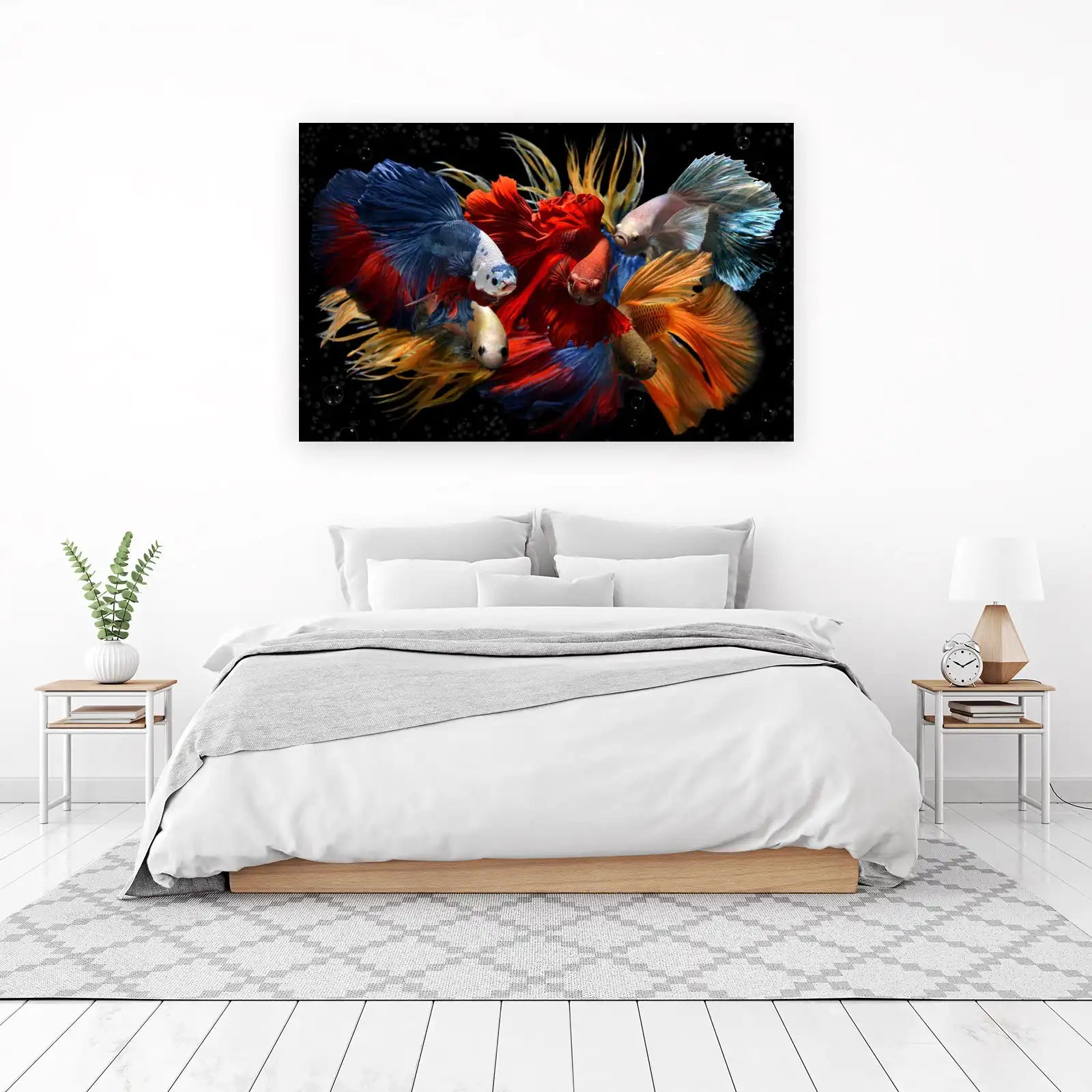 Vibrant Betta Fish Swirl Wall Art